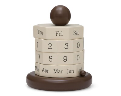 Foto 1 | Figura Decorativa de Calendario Alfa de Madera