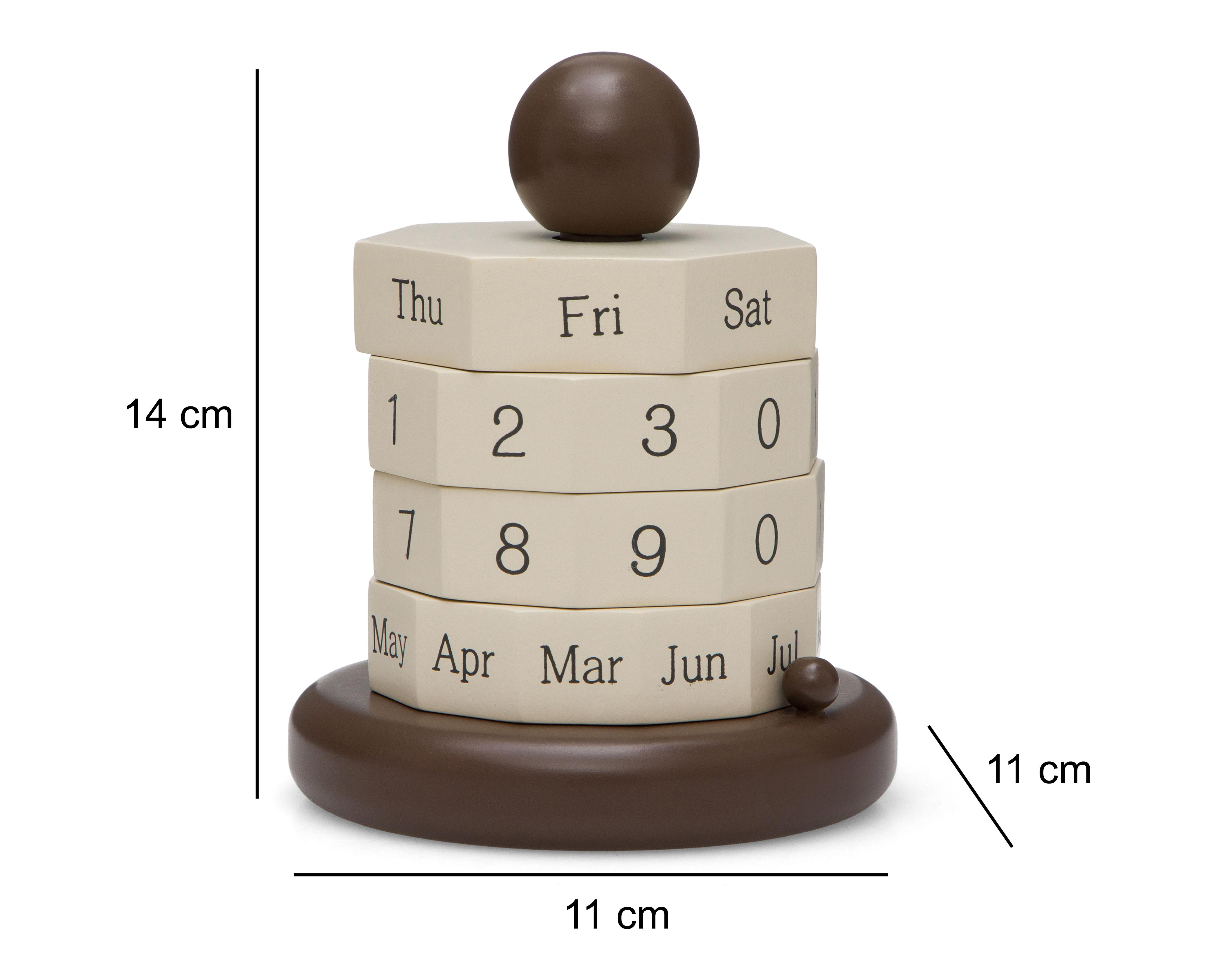Foto 7 pulgar | Figura Decorativa de Calendario Alfa de Madera