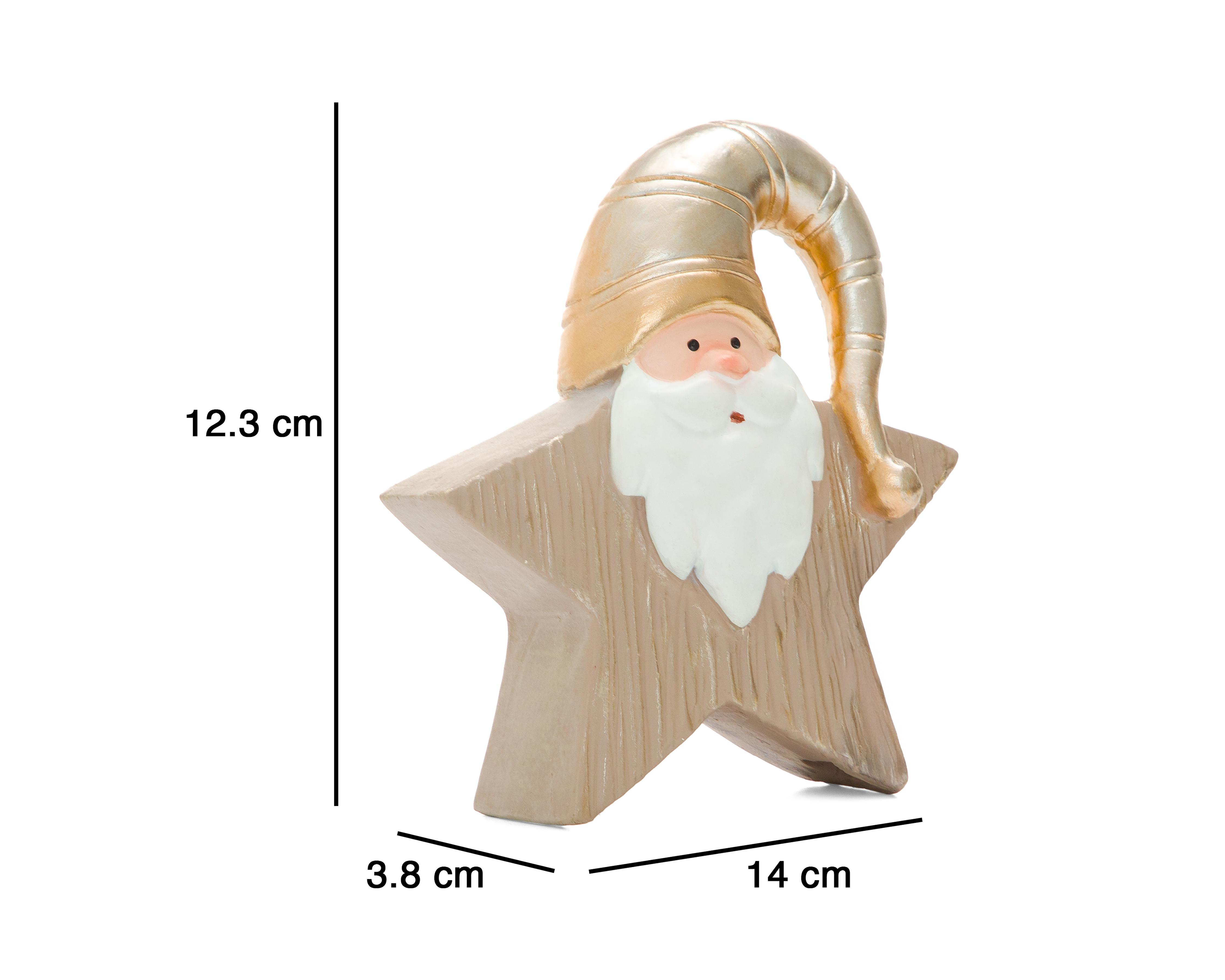 Foto 7 pulgar | Figura Decorativa Estrella de Navidad Santa Star de Resina
