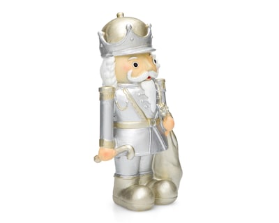 Foto 1 | Figura Decorativa de Cascanueces de Navidad Silver Nut de Resina