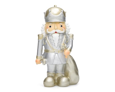 Foto 3 | Figura Decorativa de Cascanueces de Navidad Silver Nut de Resina
