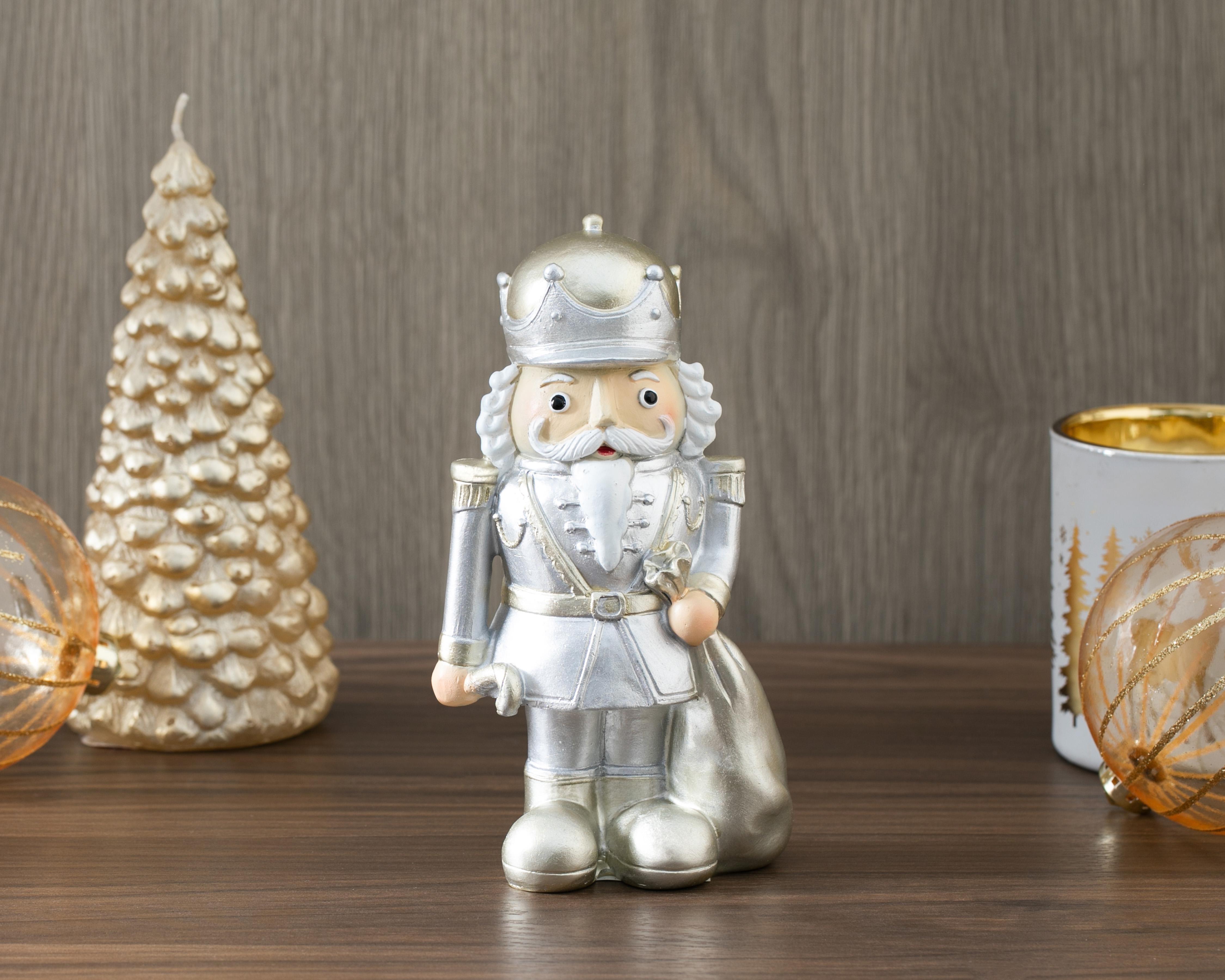 Foto 5 | Figura Decorativa de Cascanueces de Navidad Silver Nut de Resina