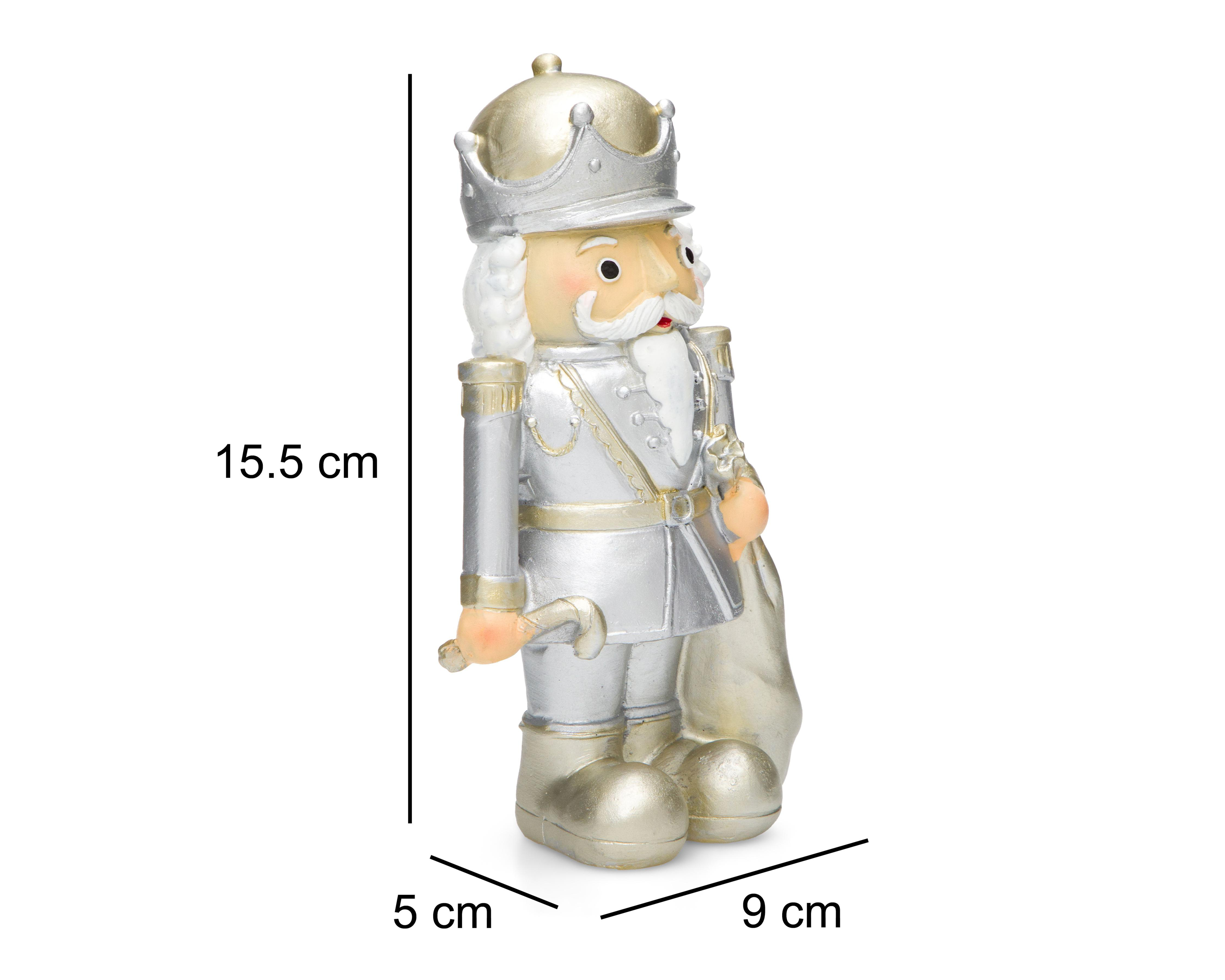 Foto 6 | Figura Decorativa de Cascanueces de Navidad Silver Nut de Resina