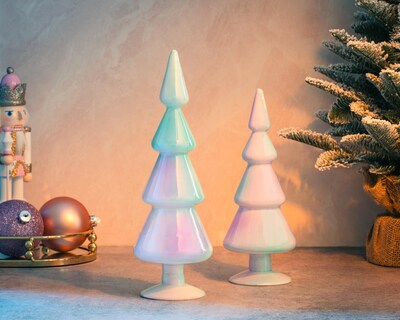 Foto 4 | Escultura de Pino de Navidad Árbol Tornasol de Vidrio
