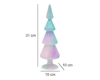 Foto 5 | Escultura de Pino de Navidad Árbol Tornasol B de Vidrio