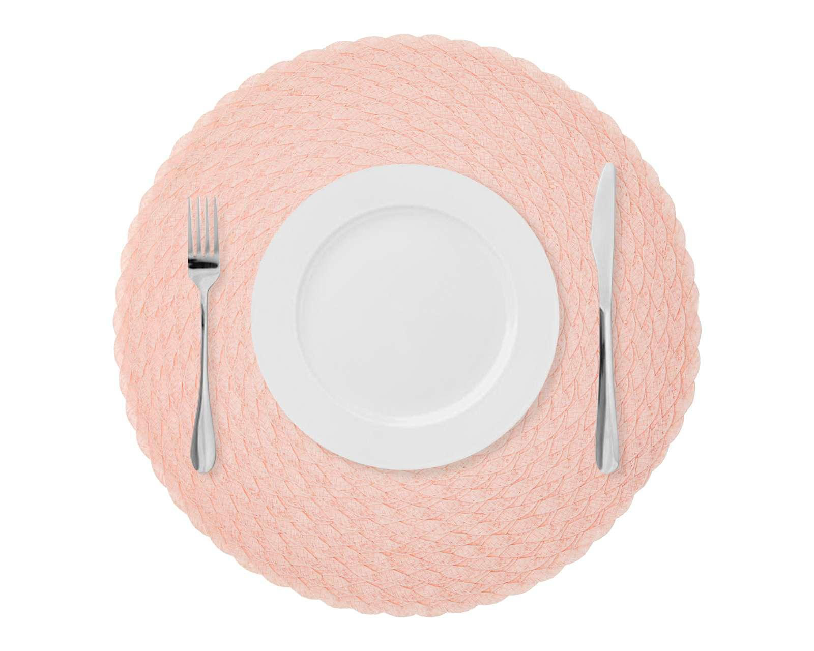 Mantel Individual Starhaus Circular Rosa 4 Piezas