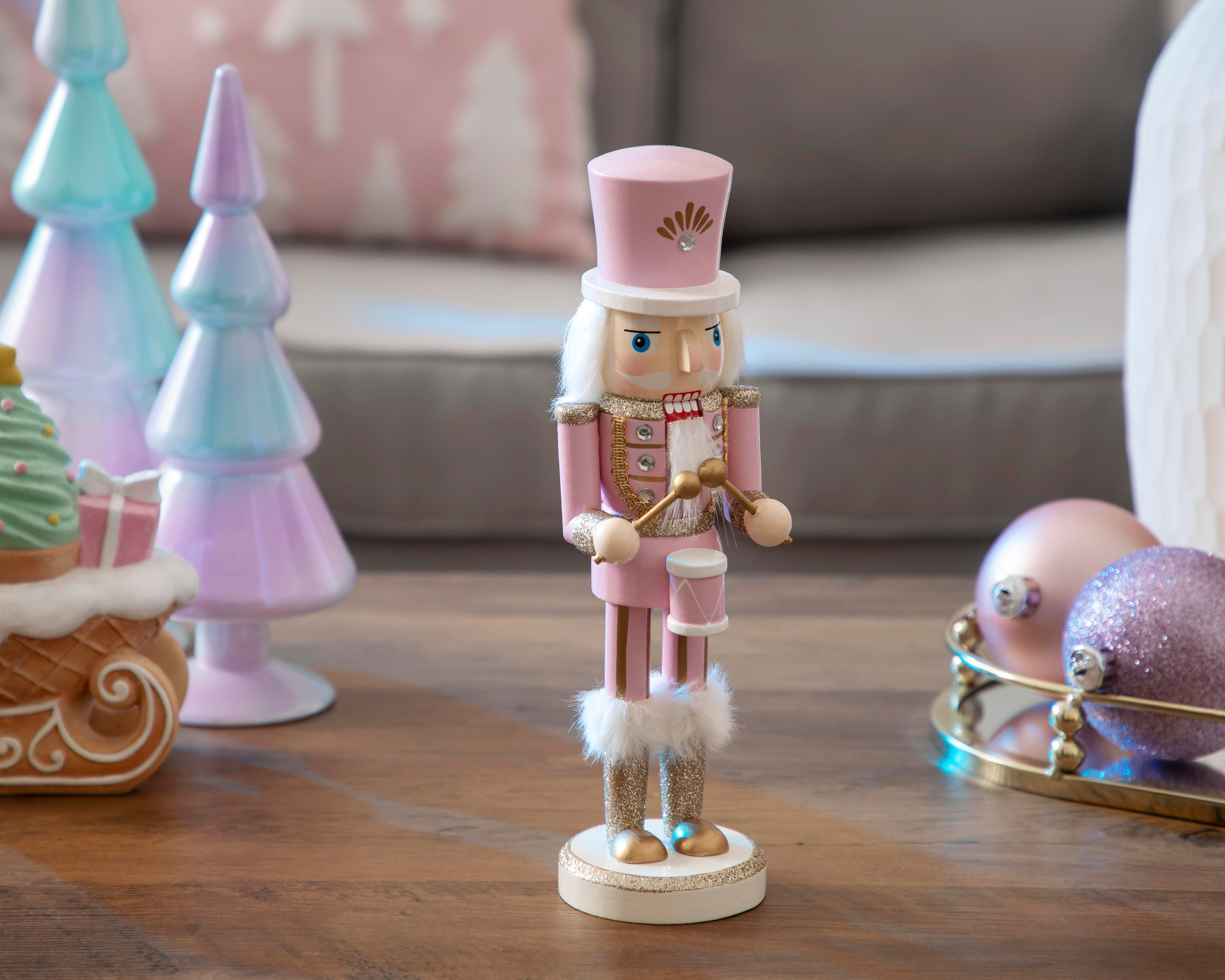 Foto 6 pulgar | Figura Decorativa Cascanueces de Navidad Pink Nutcracker A de Madera