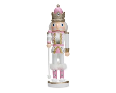 Foto 2 | Figura Decorativa Cascanueces de Navidad Pink Nutcracker B de Madera