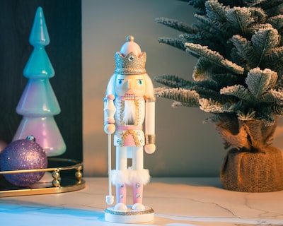 Foto 5 | Figura Decorativa Cascanueces de Navidad Pink Nutcracker B de Madera