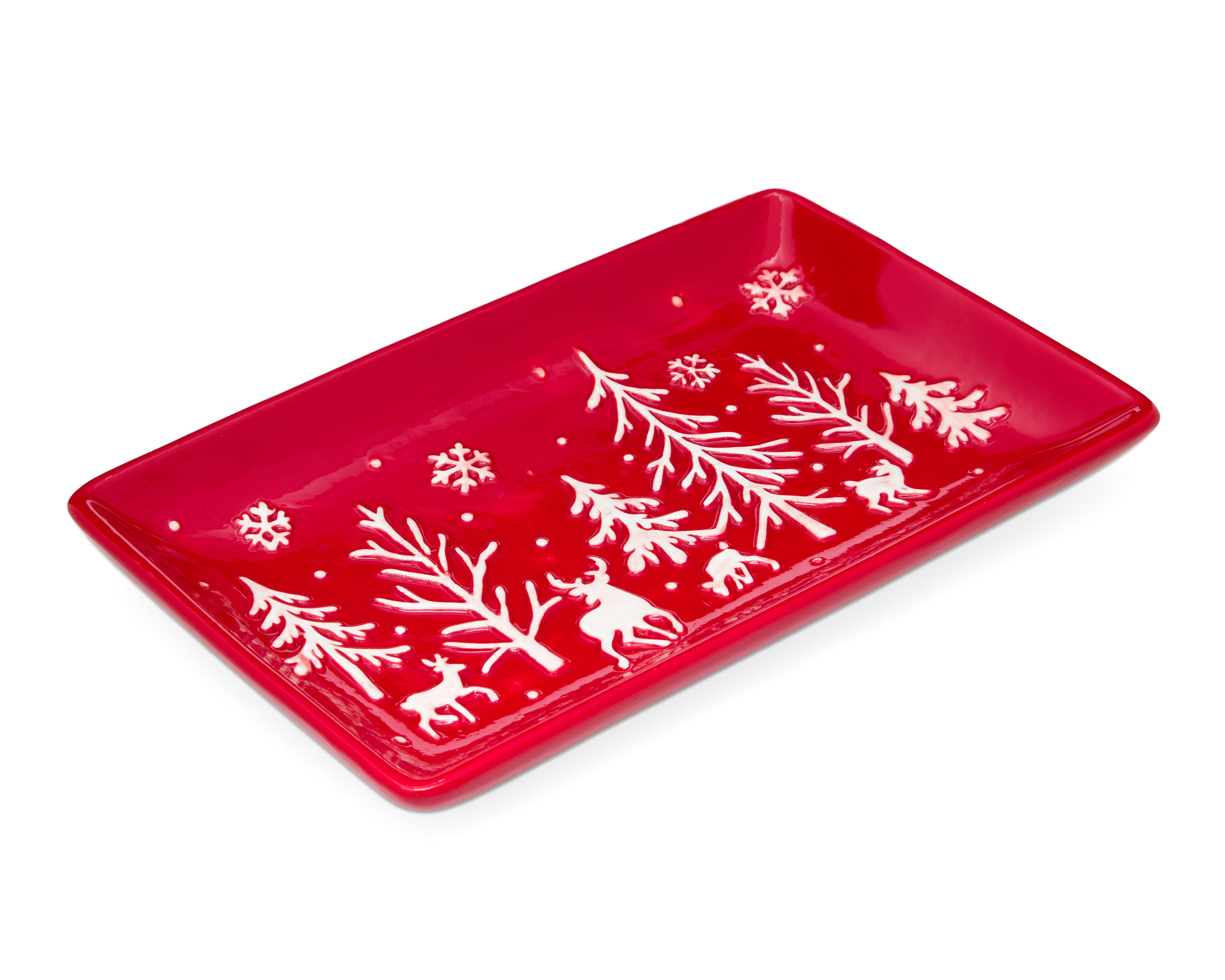 Foto 2 pulgar | Charola Decorativa Rectangular de Navidad Jolly de Cerámica