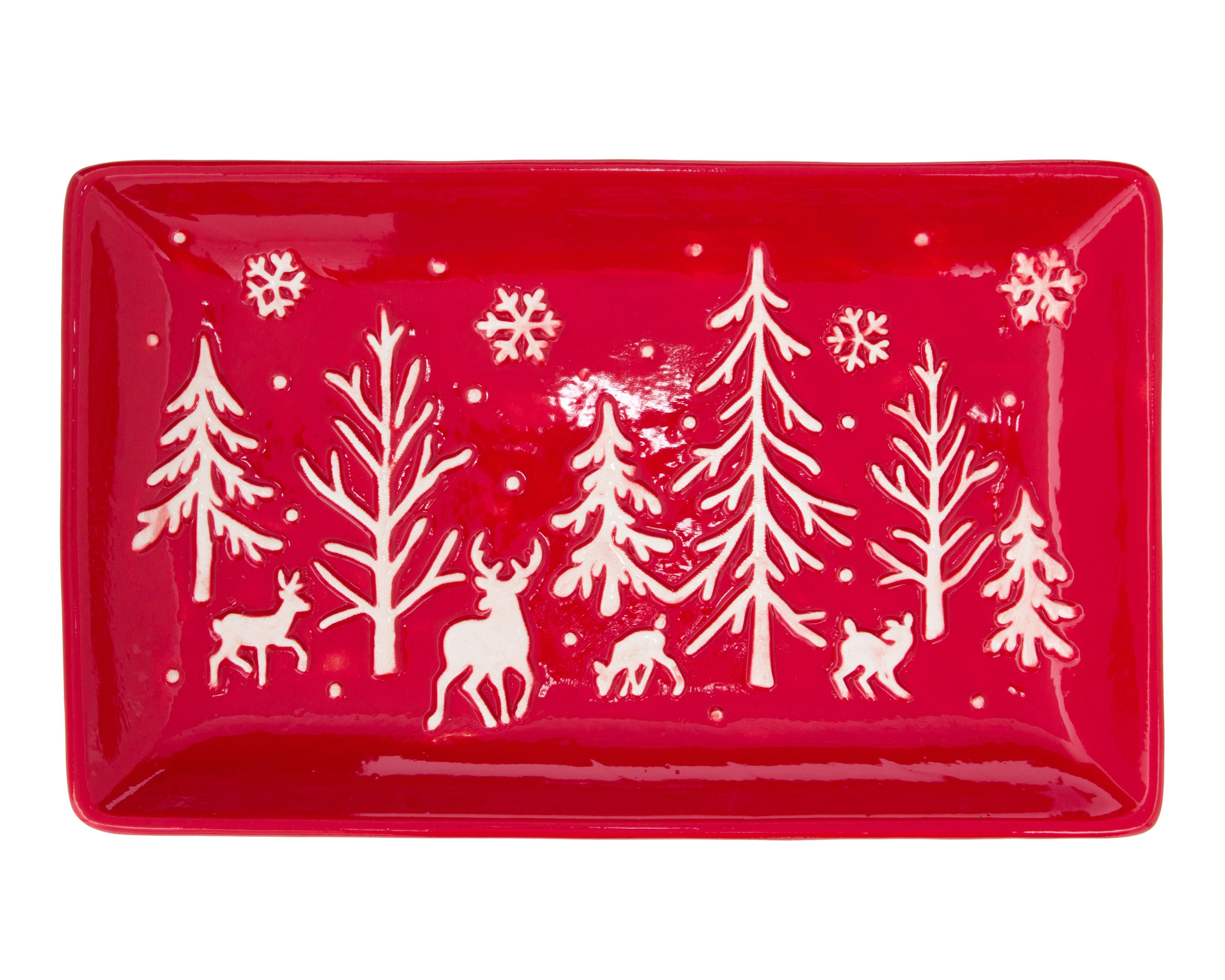 Foto 3 pulgar | Charola Decorativa Rectangular de Navidad Jolly de Cerámica