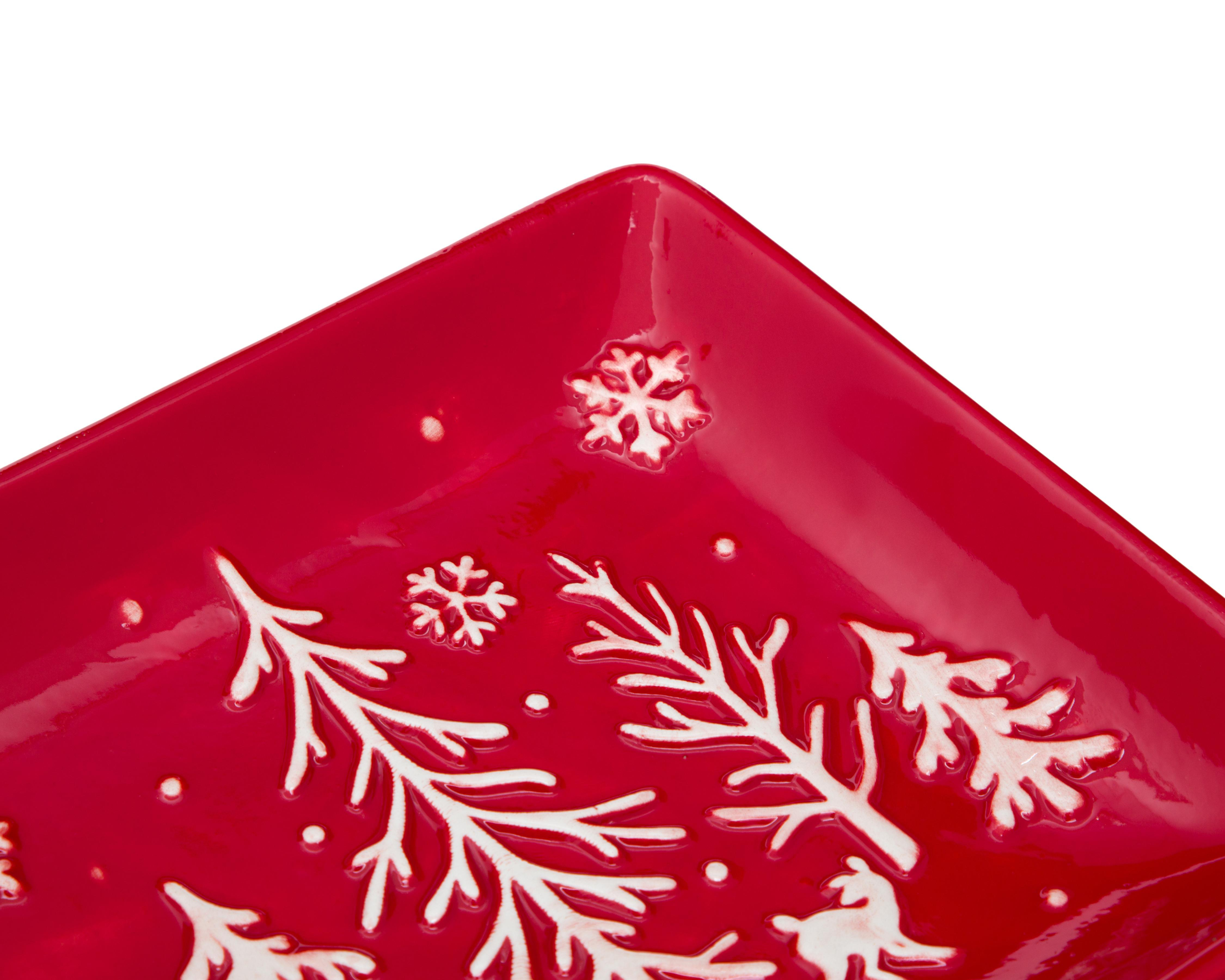 Foto 4 pulgar | Charola Decorativa Rectangular de Navidad Jolly de Cerámica
