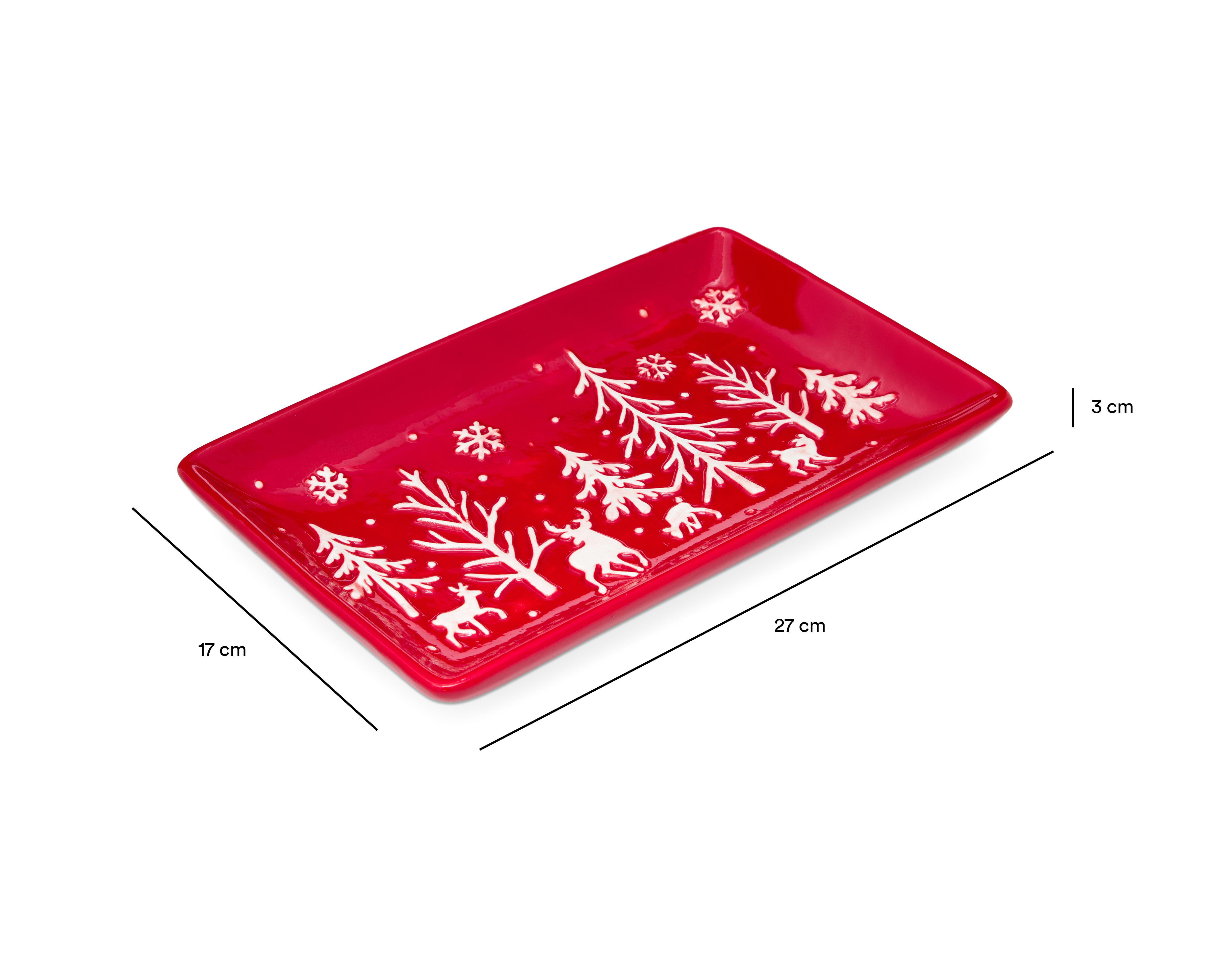 Foto 6 pulgar | Charola Decorativa Rectangular de Navidad Jolly de Cerámica