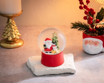 Foto 5 | Esfera de Nieve de Navidad Globo Santa de Resina