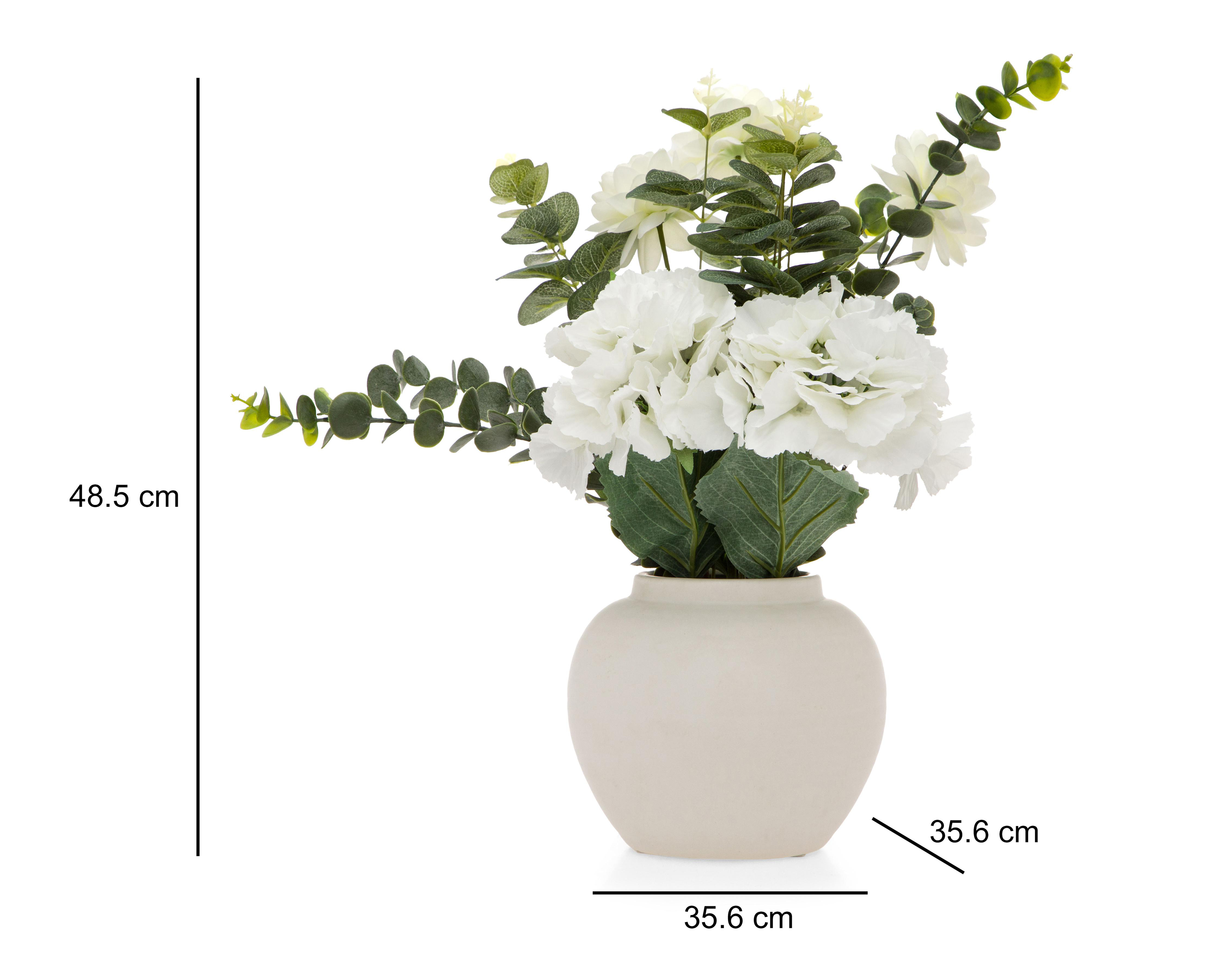 Foto 6 pulgar | Eucalipto con Flores Artificiales con Maceta 48.5 cm