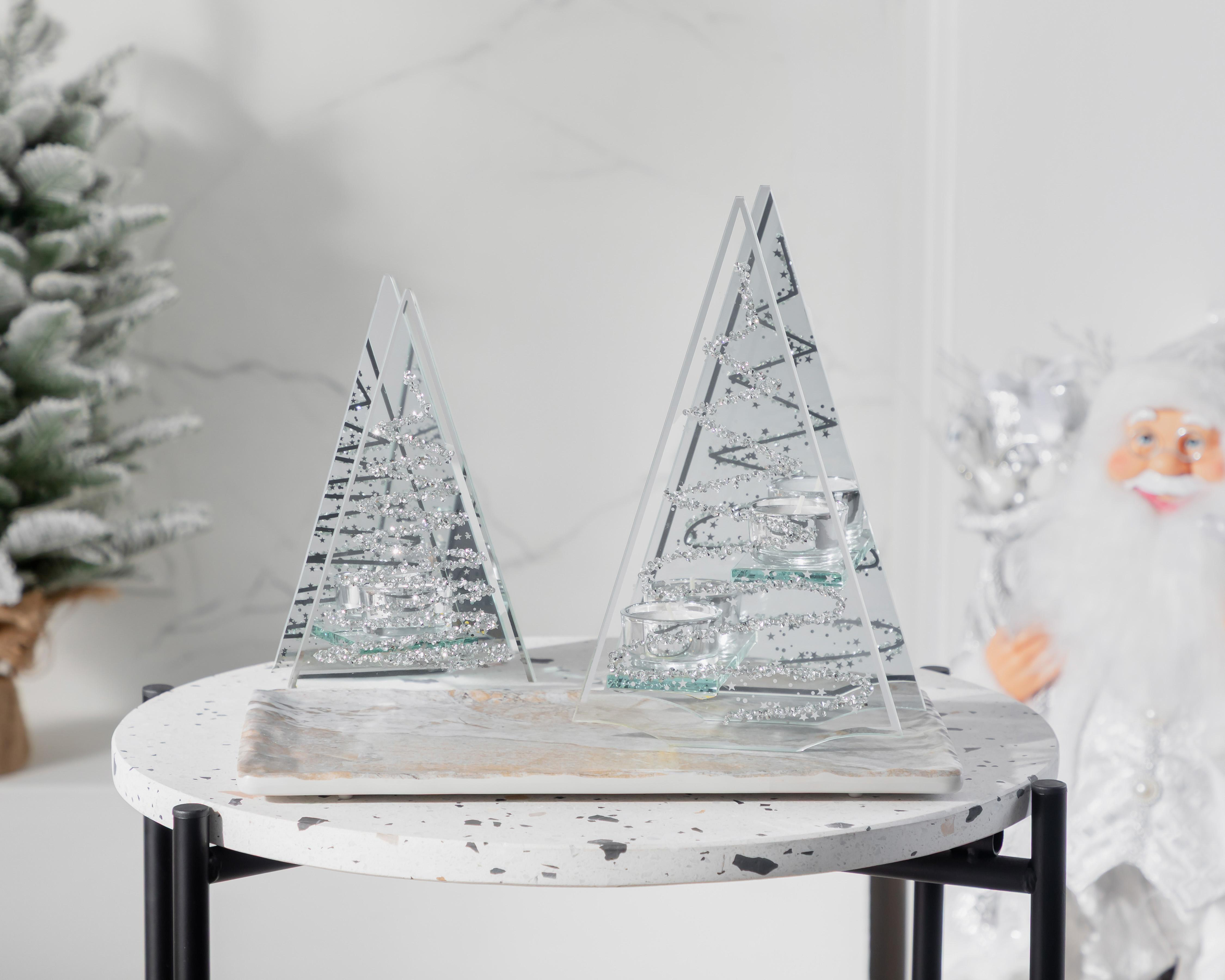 Foto 7 pulgar | Portavela de Pino Navideño Centropino de Cristal