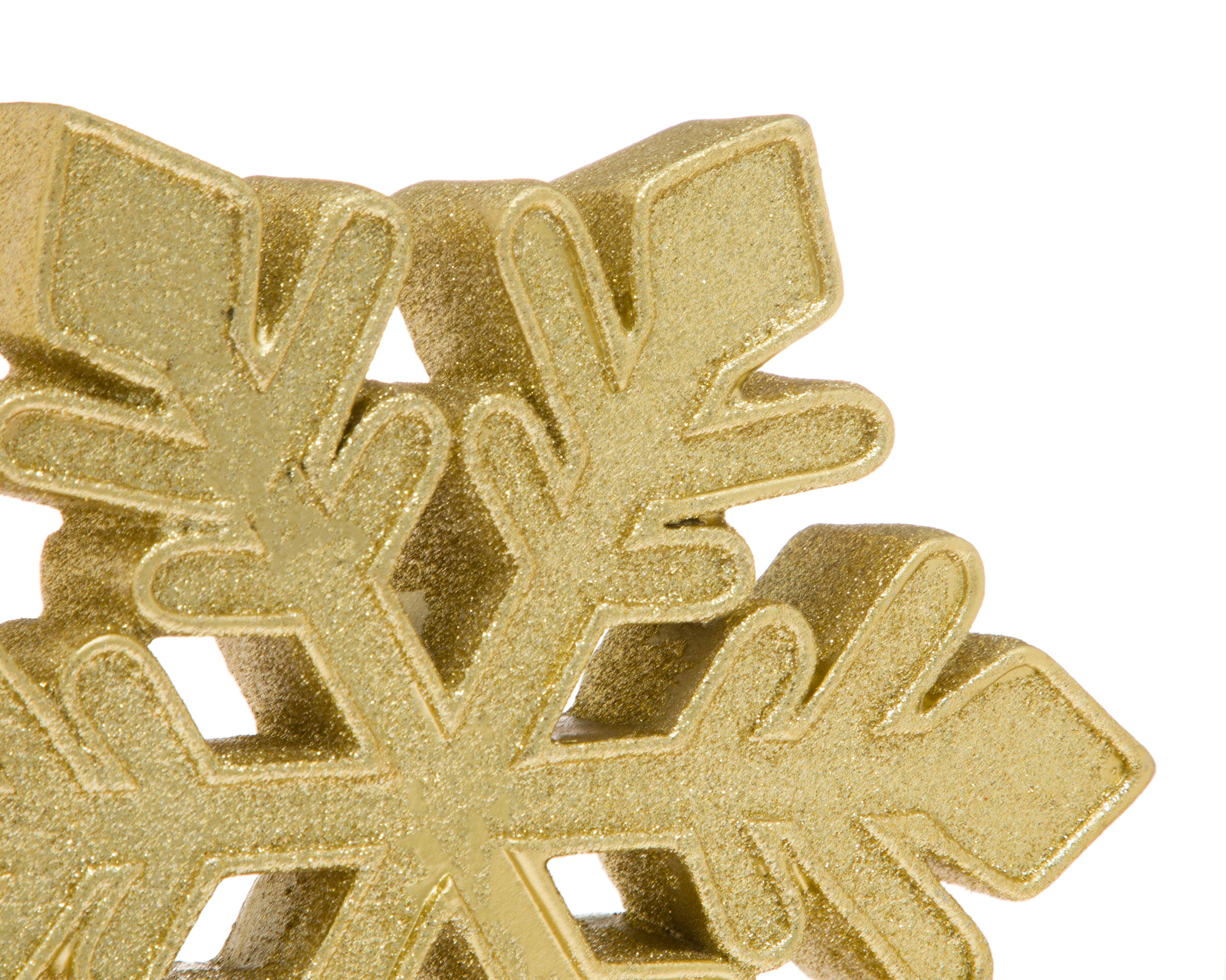 Foto 5 pulgar | Figura Decorativa Copo de Nieve de Navidad Oro Flake de Resina