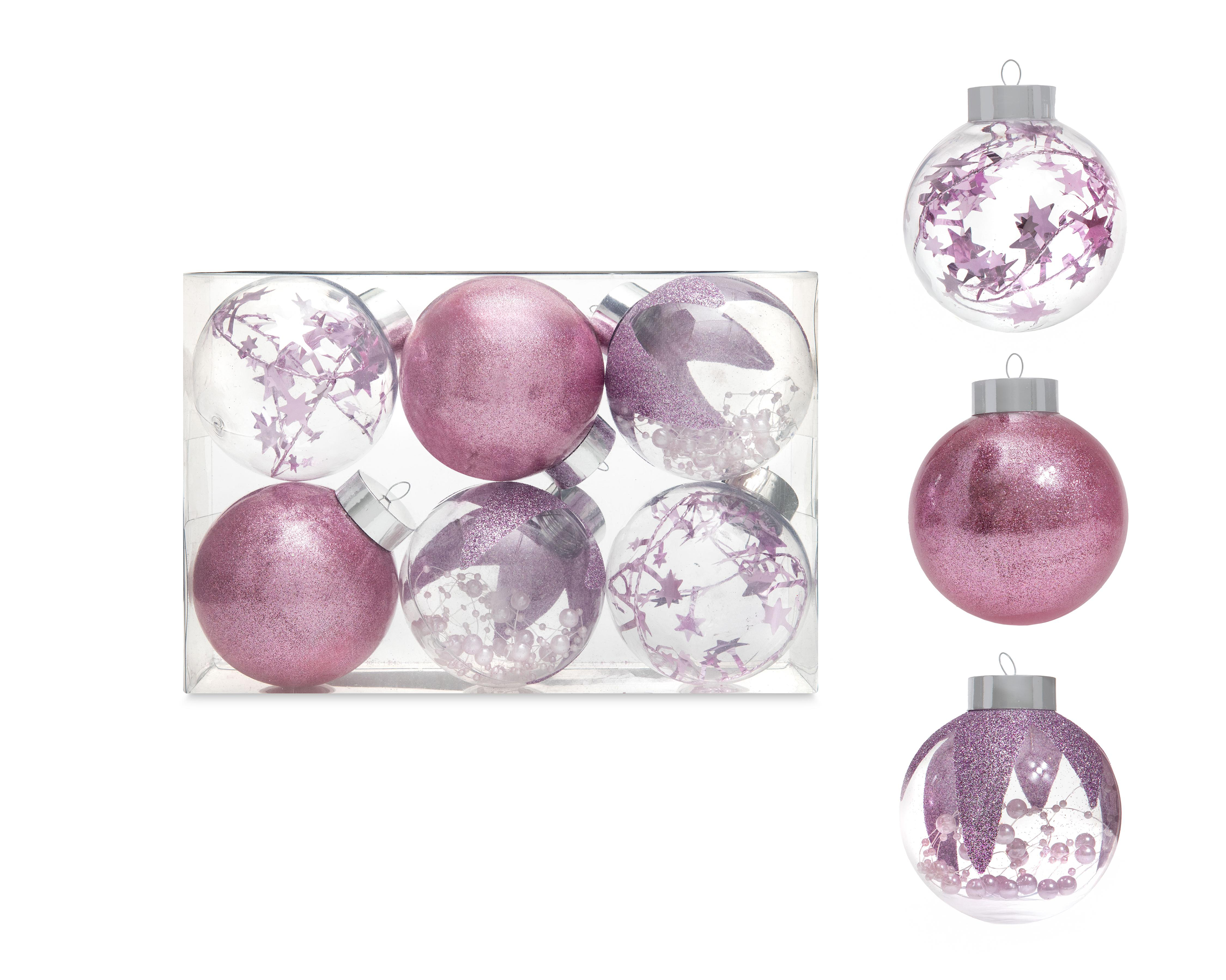 Foto 1 | Esferas Navideñas Pinky 6 Piezas