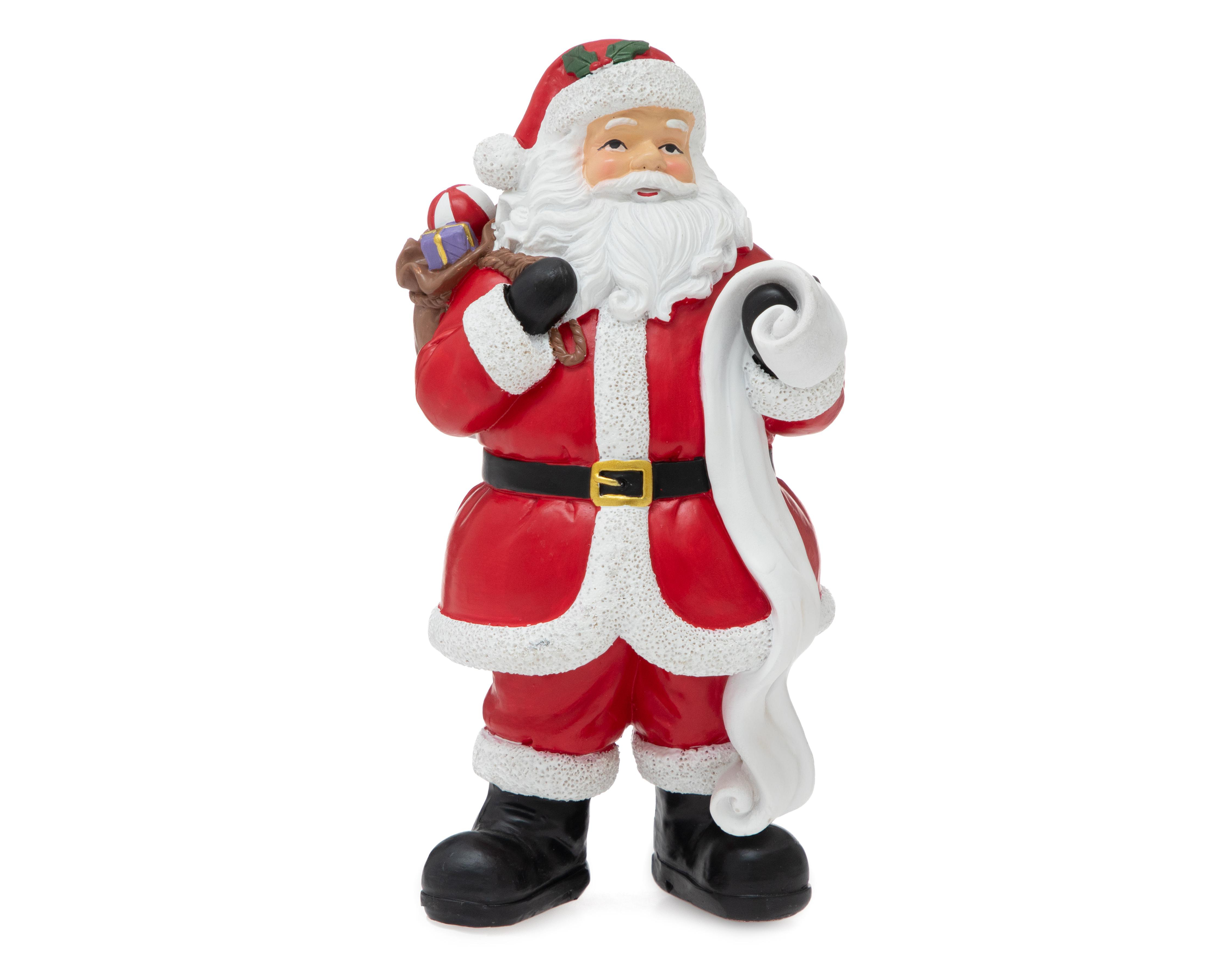 Foto 4 pulgar | Figura Decorativa Santa Claus de Navidad Morralito de Resina