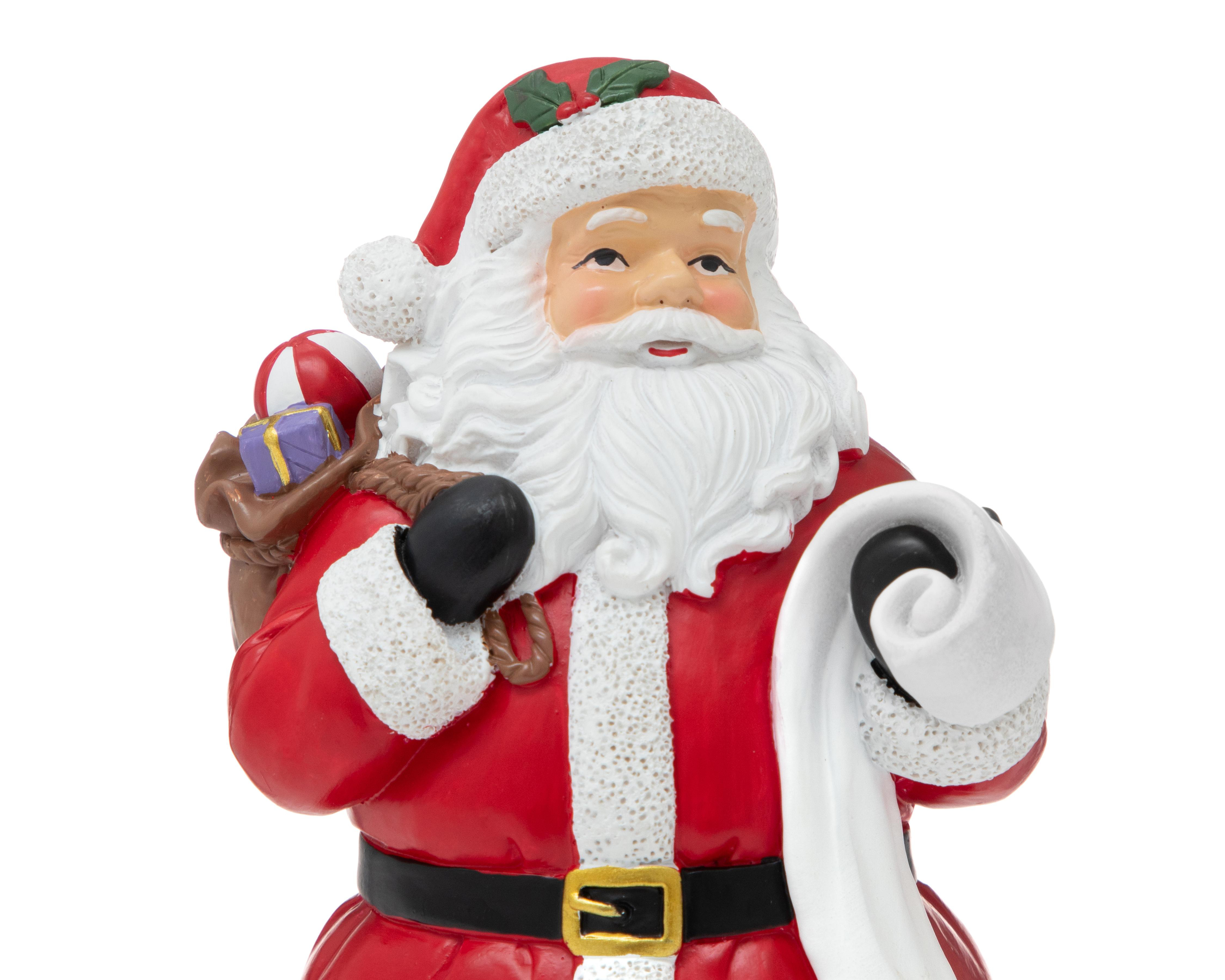 Foto 5 pulgar | Figura Decorativa Santa Claus de Navidad Morralito de Resina