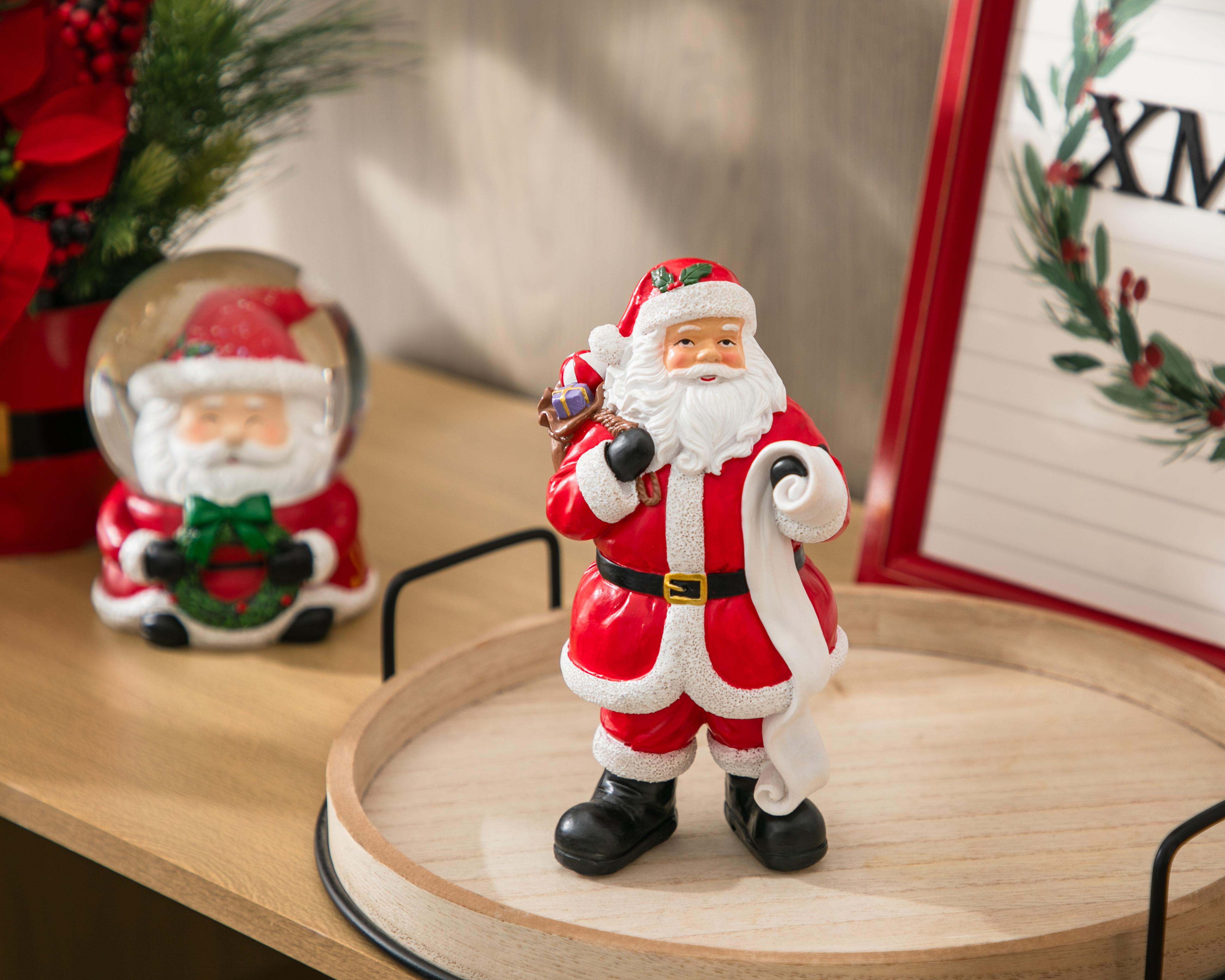 Foto 6 pulgar | Figura Decorativa Santa Claus de Navidad Morralito de Resina