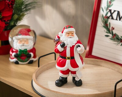 Foto 5 | Figura Decorativa Santa Claus de Navidad Morralito de Resina