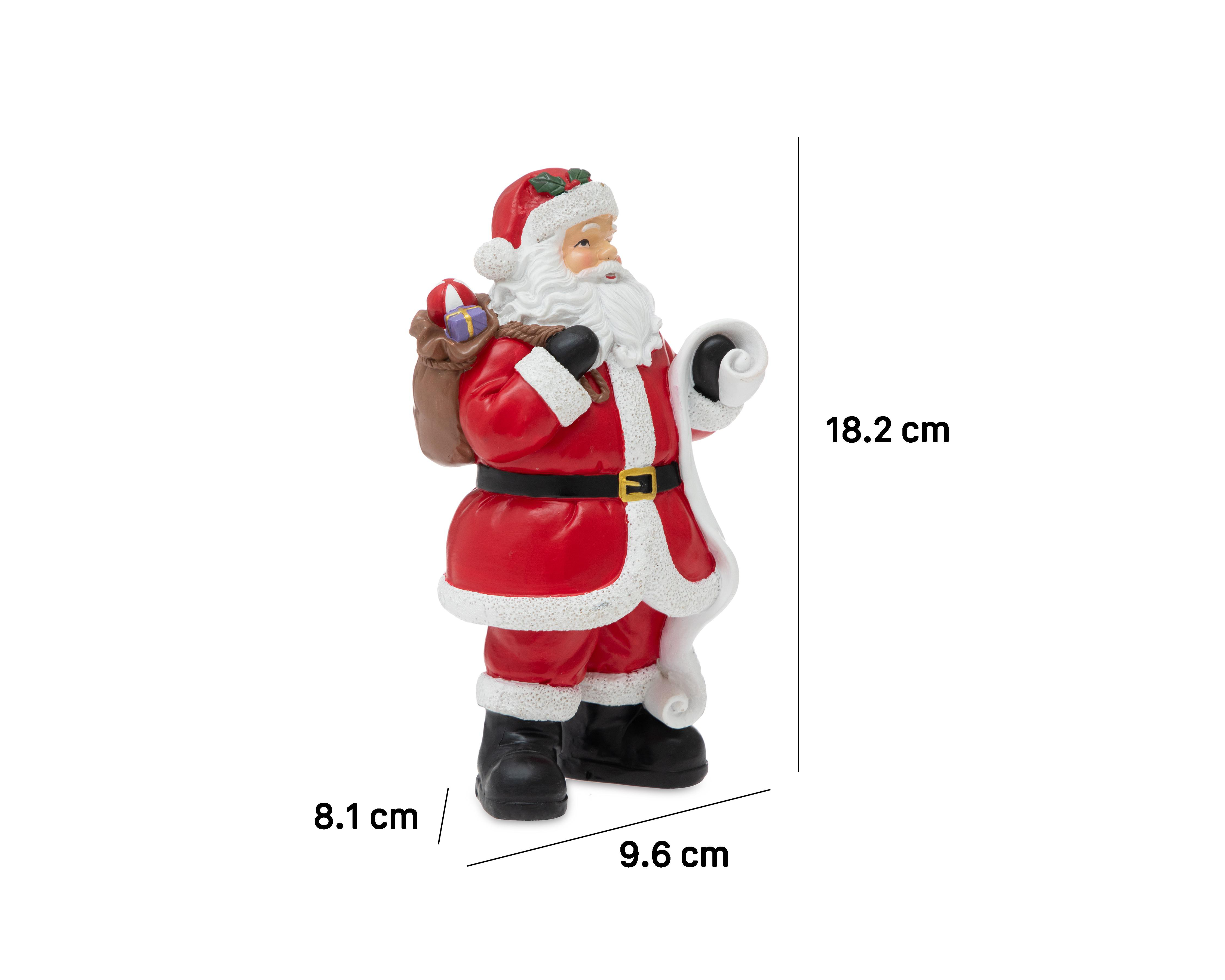 Foto 7 pulgar | Figura Decorativa Santa Claus de Navidad Morralito de Resina