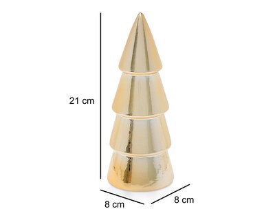 Foto 5 | Figura Decorativa Pino de Navidad Golden Pine de Cerámica