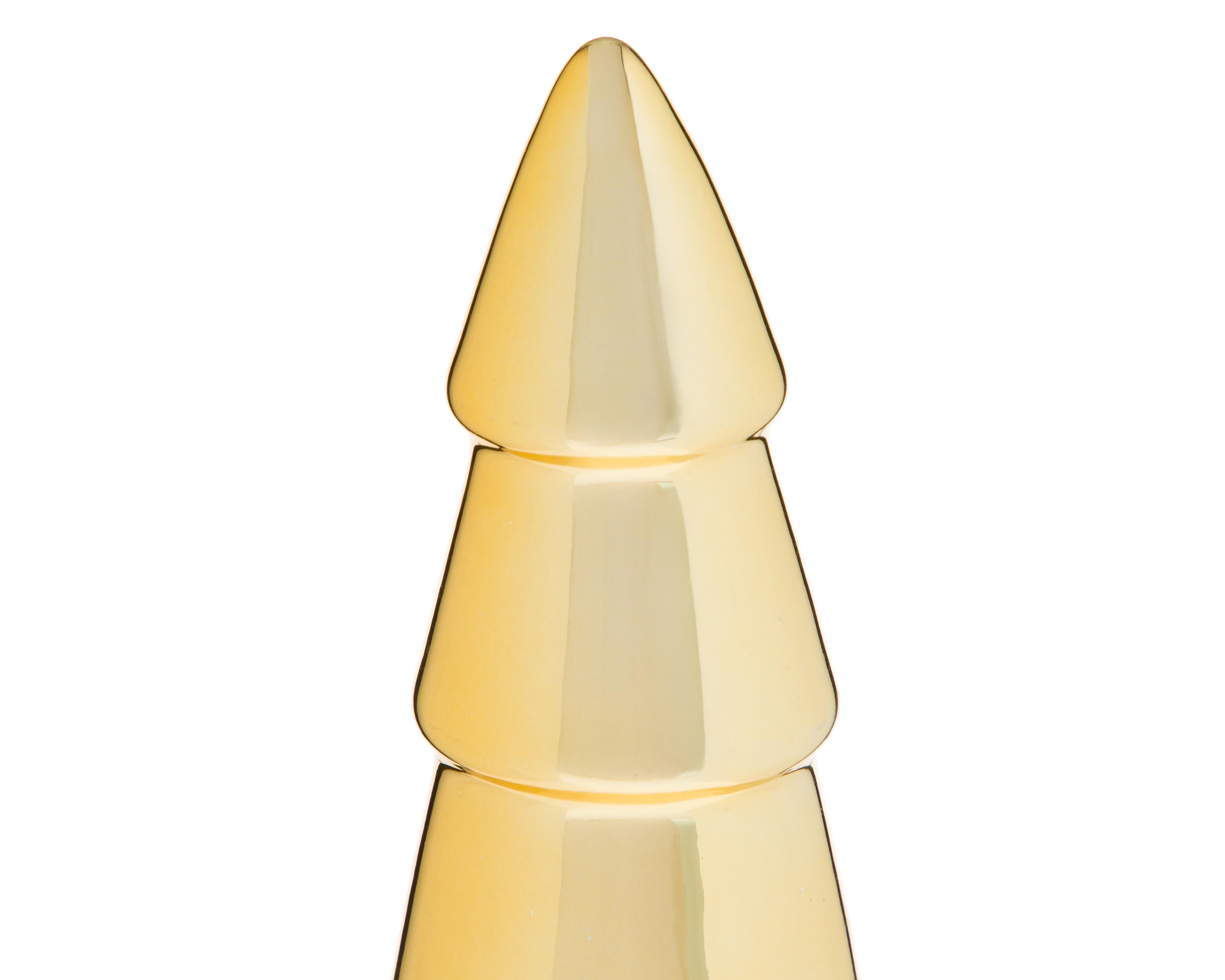 Foto 3 | Figura Decorativa de Pino de Navidad Golden Pine B de Cerámica
