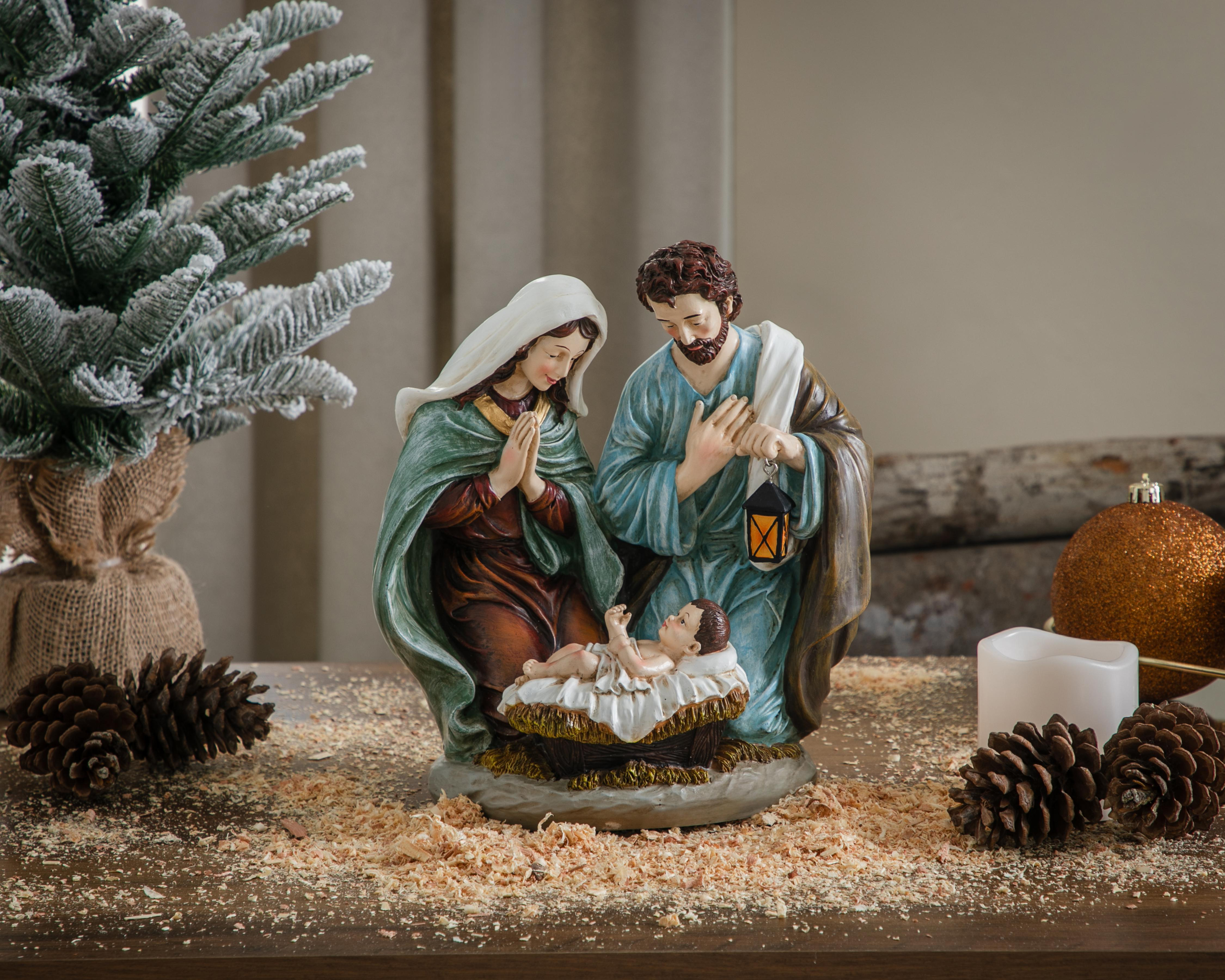 Foto 4 | Escultura Decorativa de Navidad Nacimiento Jesús de Poliresina