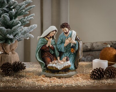 Foto 4 | Escultura Decorativa de Navidad Nacimiento Jesús de Poliresina