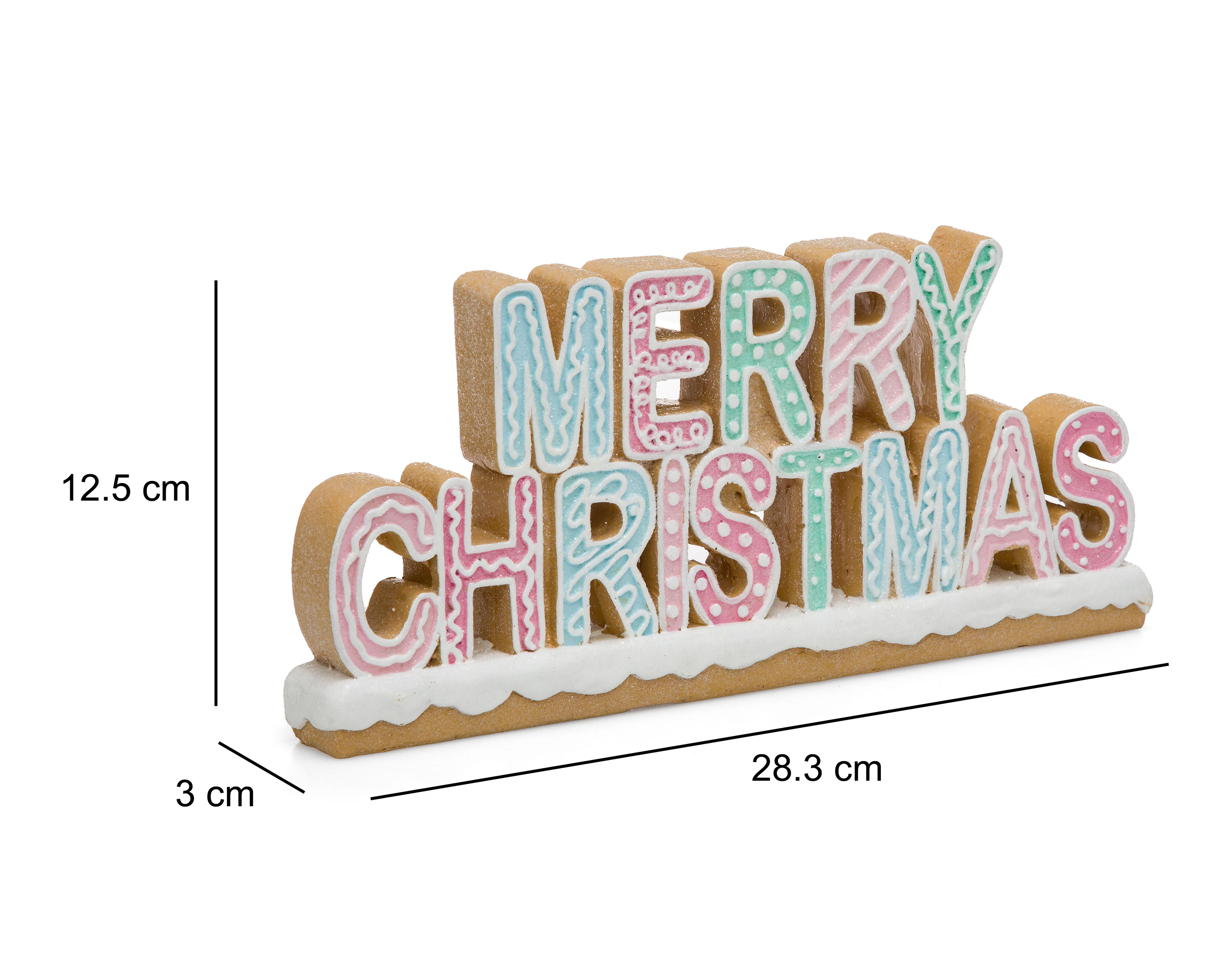 Foto 5 | Letrero Decorativo de Navidad Merry Ginger de Resina