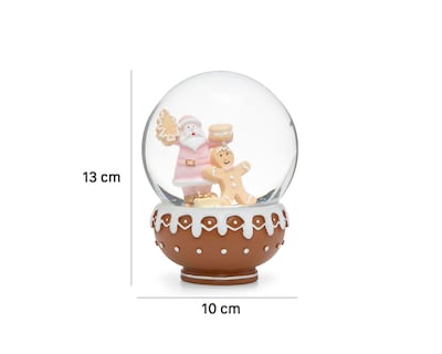 Foto 6 | Figura de Globo de Nieve Navideña Gingerman de Resina