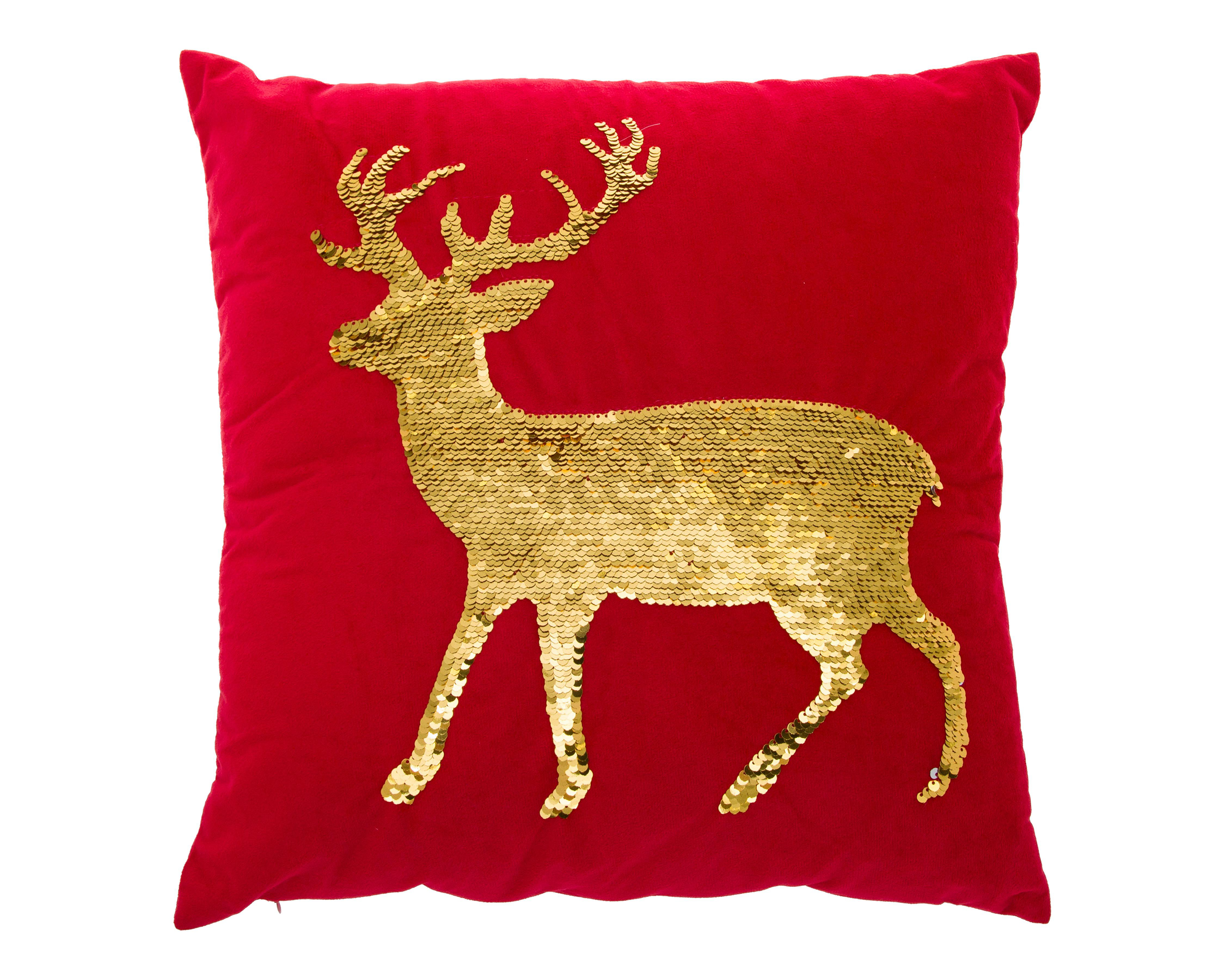 Foto 1 | Cojín Navideño Shiny Reno Rojo