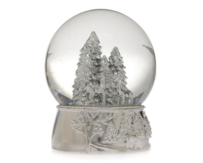 Foto 1 | Esfera de Nieve de Navidad Bosque Platino de Poliresina