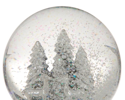 Foto 4 | Esfera de Nieve de Navidad Bosque Platino de Poliresina