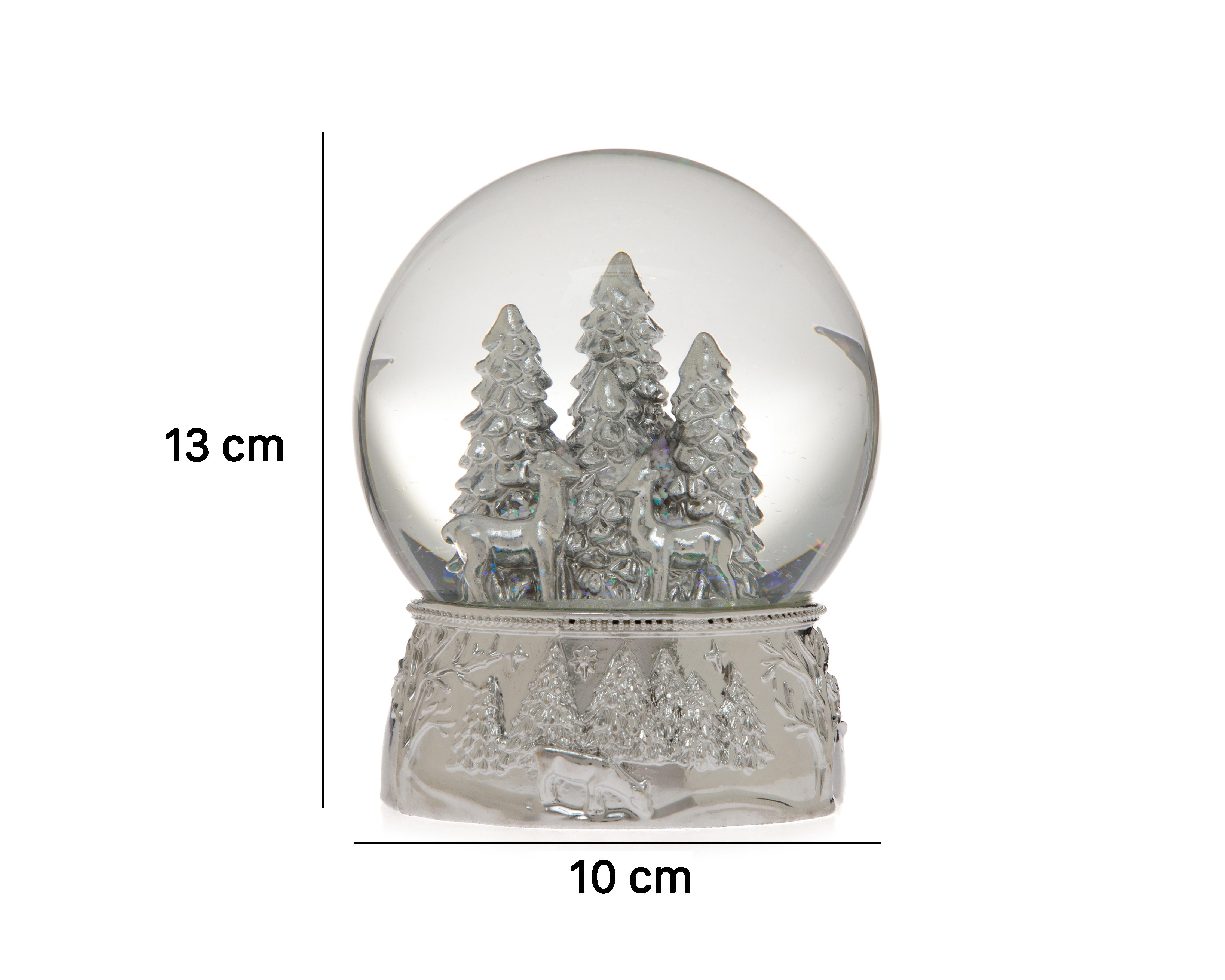 Foto 6 | Esfera de Nieve de Navidad Bosque Platino de Poliresina