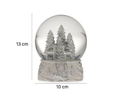 Foto 6 | Esfera de Nieve de Navidad Bosque Platino de Poliresina