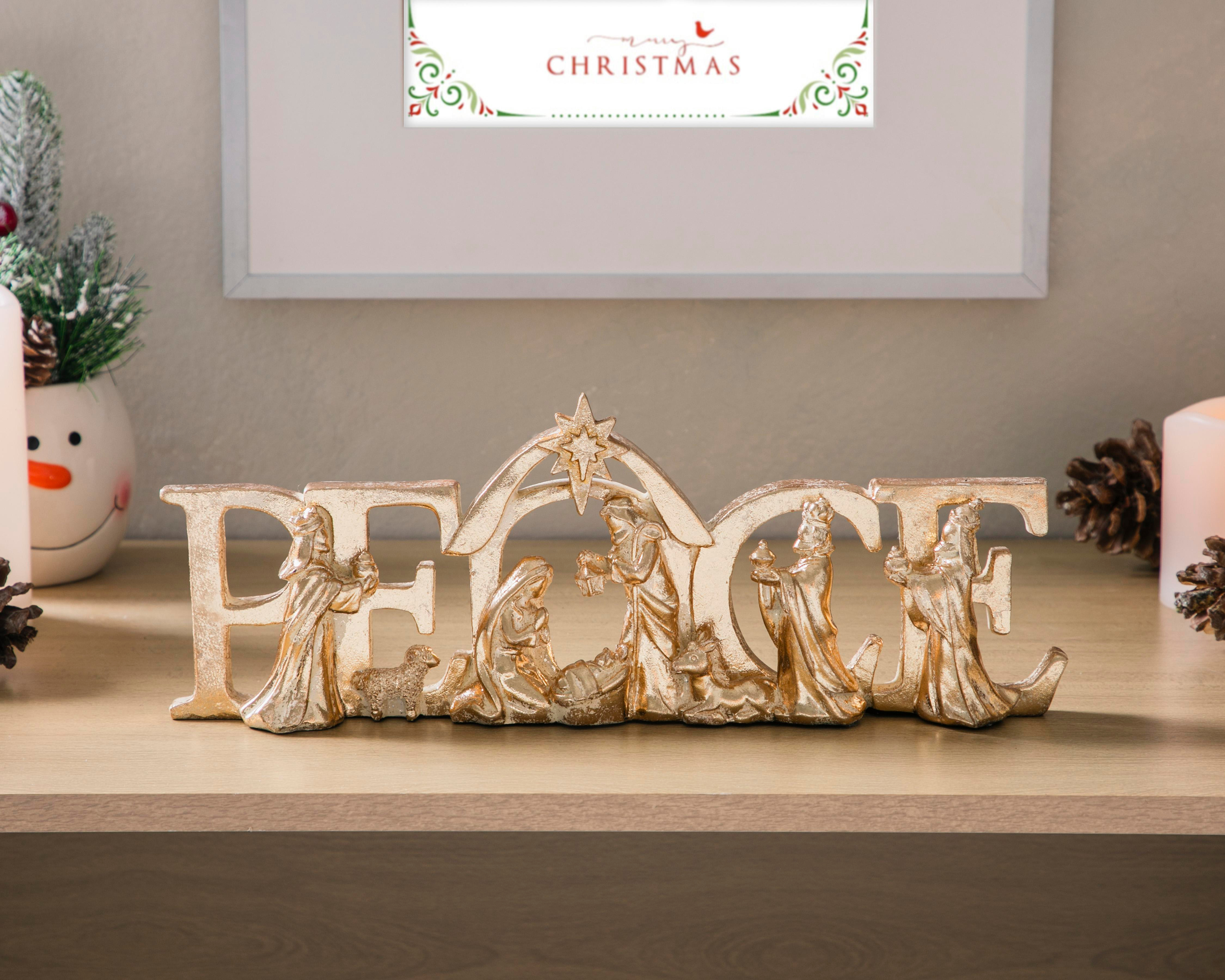 Foto 5 | Letrero Decorativo de Navidad Nacimiento Paz de Resina