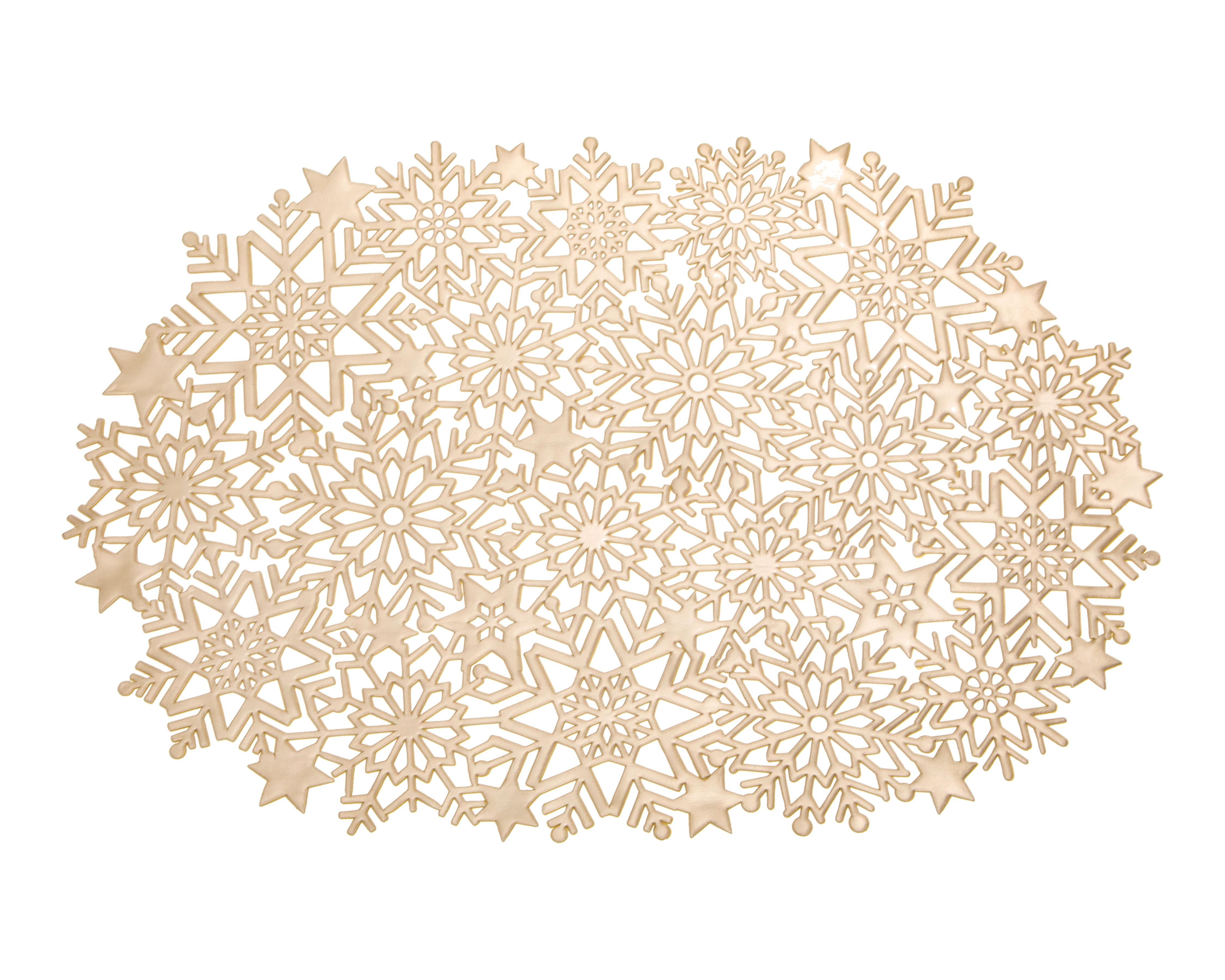 Foto 4 | Mantel Individual Dorado Starhaus Snowflake Cocinero 4 Piezas