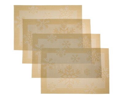 Foto 3 | Mantel Individual Dorado Starhaus Copito Square 4 Piezas