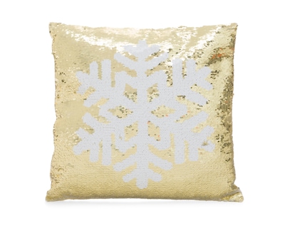 Foto 1 | Cojín Navideño Sequin Snowy Dorado