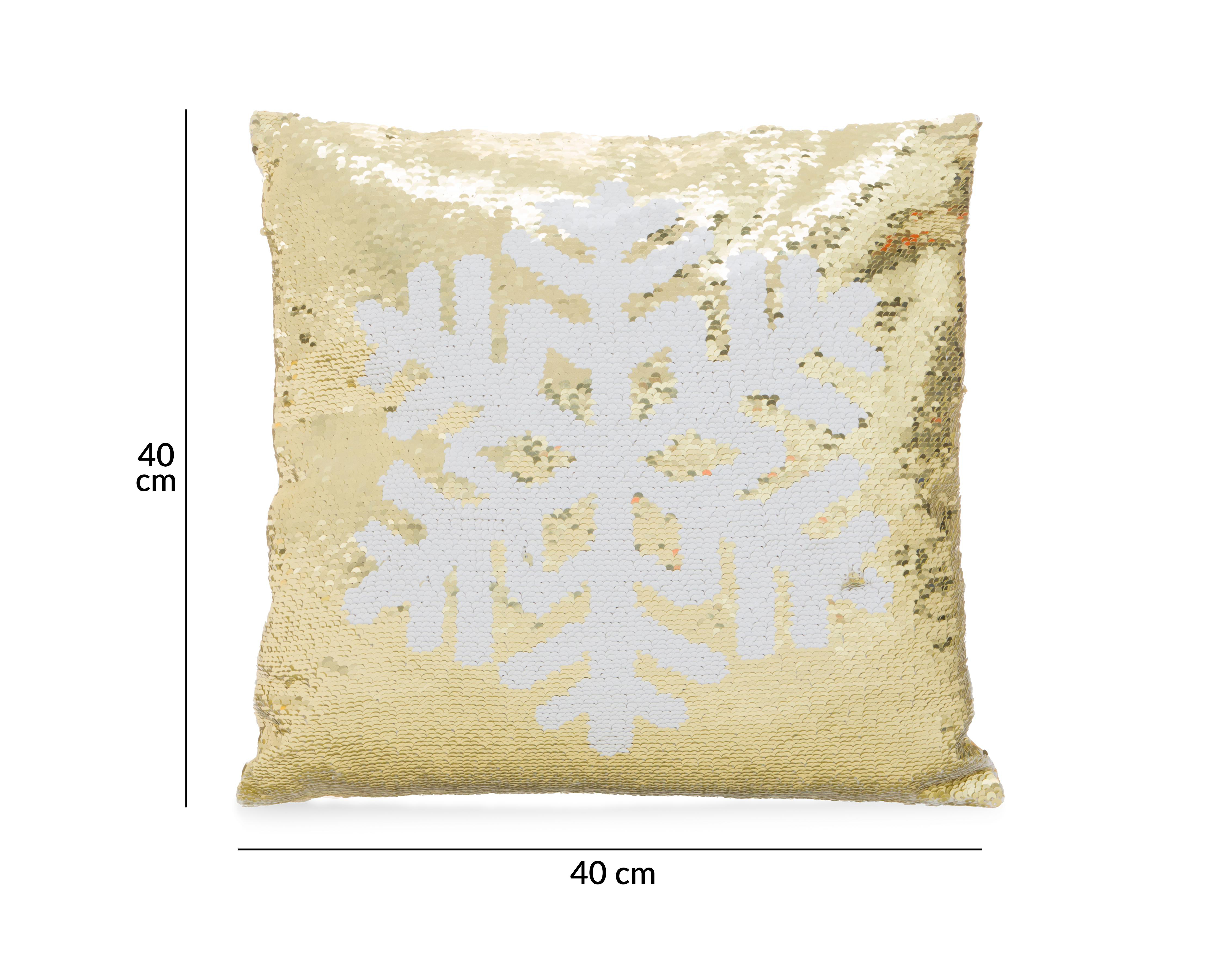 Foto 6 | Cojín Navideño Sequin Snowy Dorado