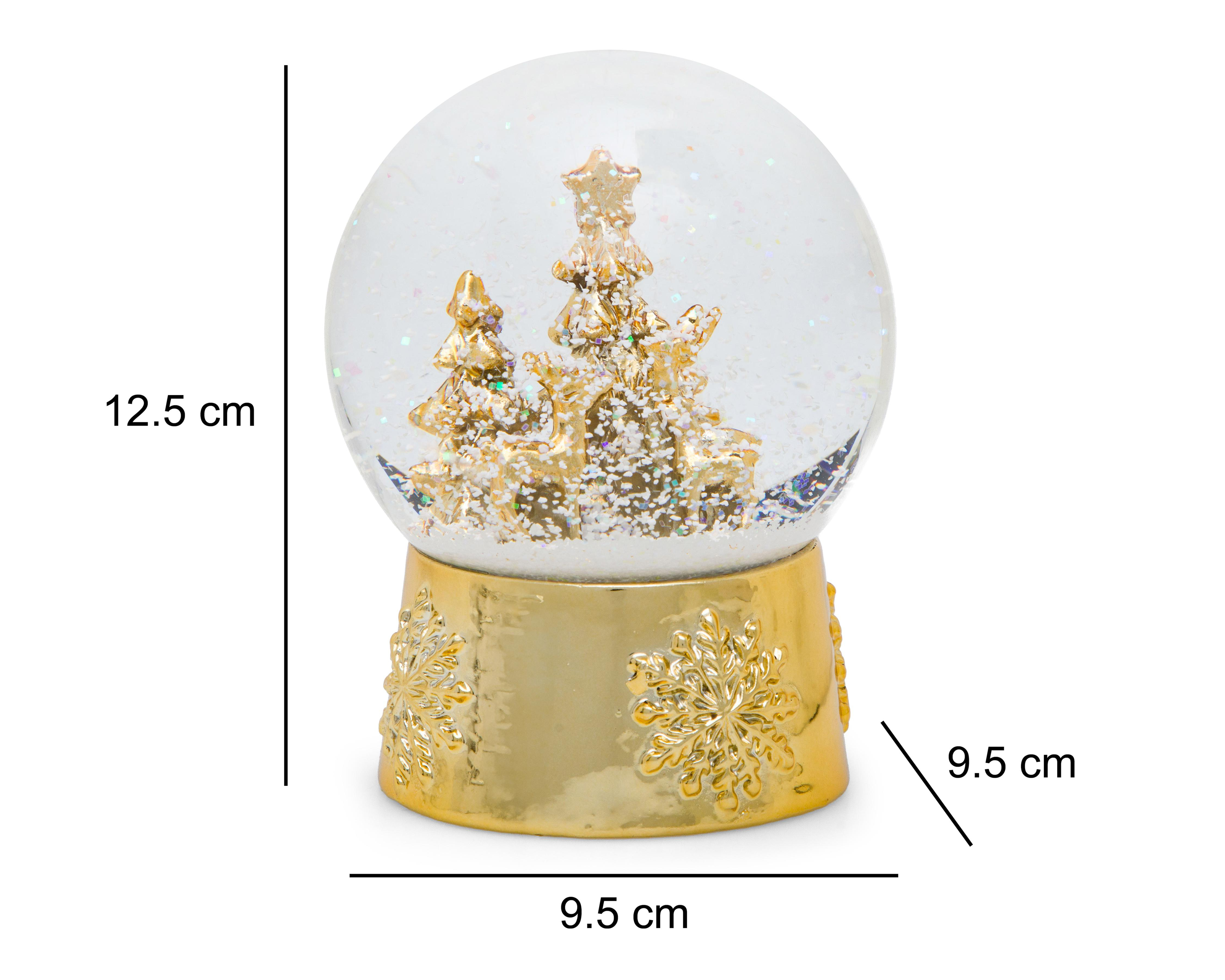 Foto 5 | Esfera de Nieve Navideña Bosque Gold de Poliresina