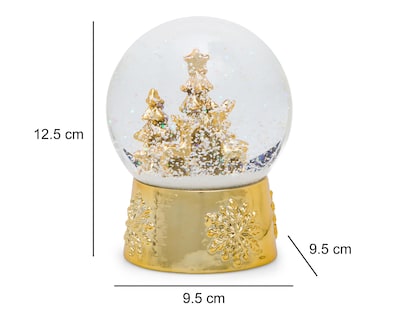 Foto 5 | Esfera de Nieve Navideña Bosque Gold de Poliresina