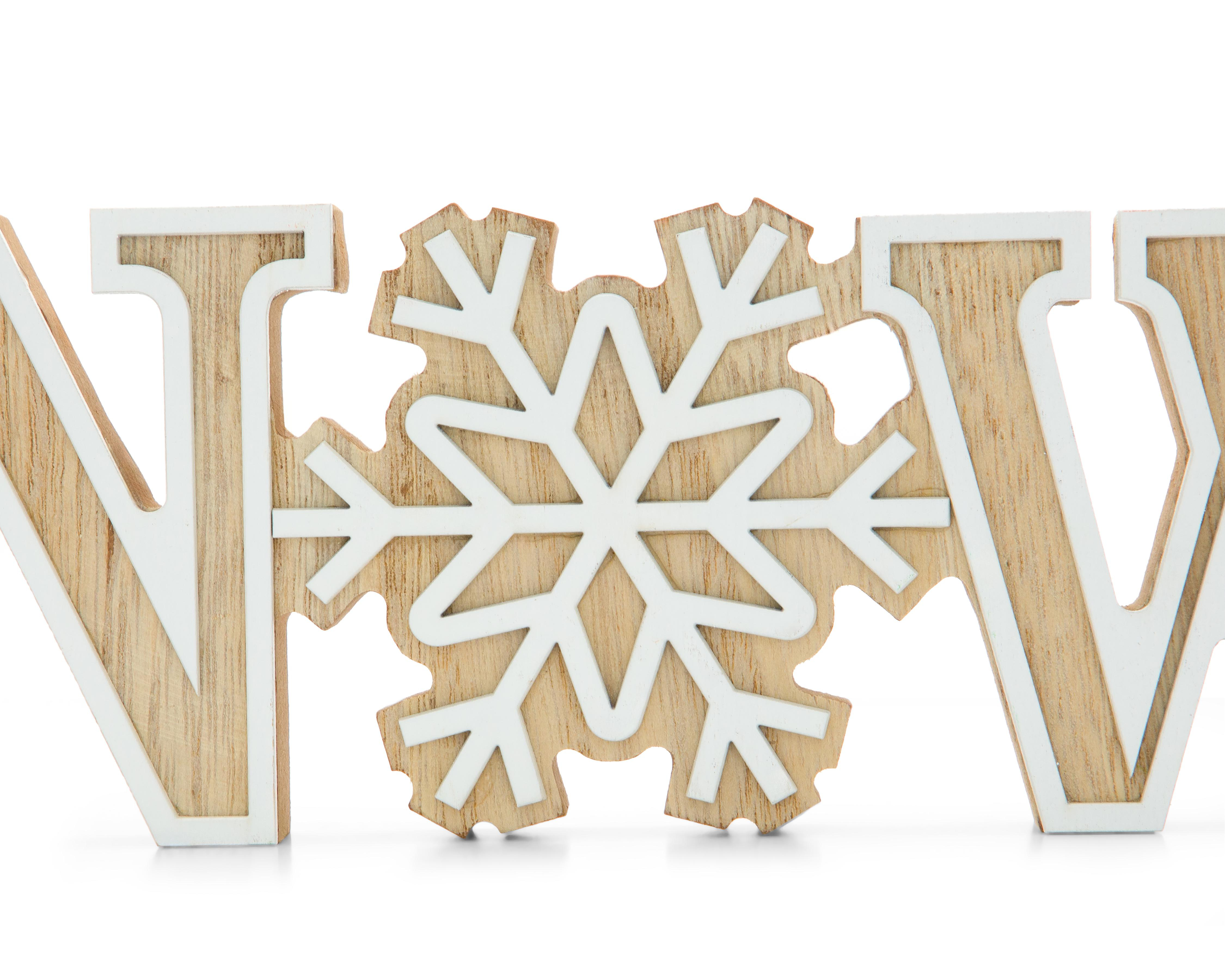 Foto 4 pulgar | Letrero Decorativo de Navidad Snow Craft de Madera