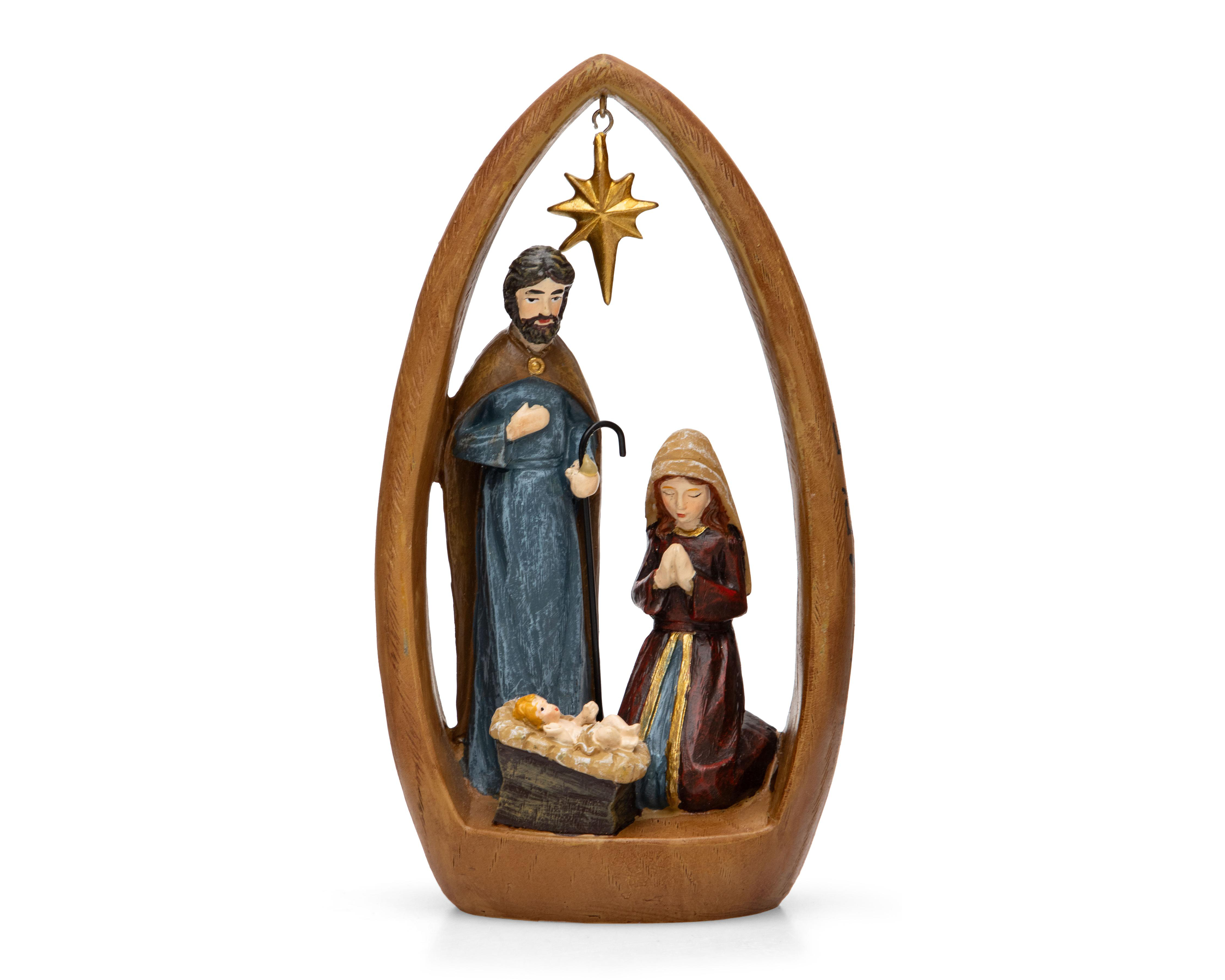 Foto 4 pulgar | Escultura Decorativa de Navidad Nacimiento Belén de Poliresina