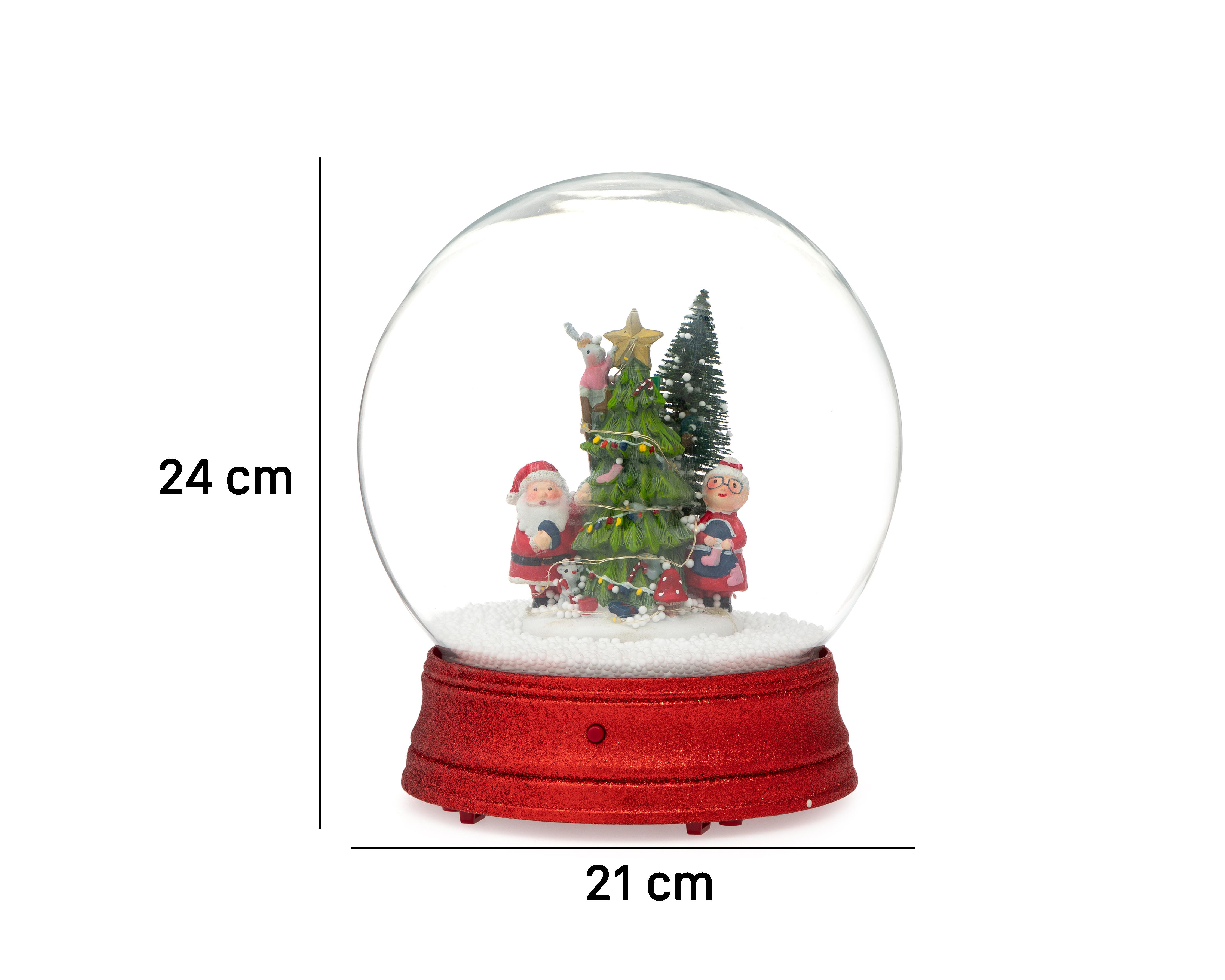 Foto 8 pulgar | Esfera de Nieve de Navidad Globo Musical de Plástico