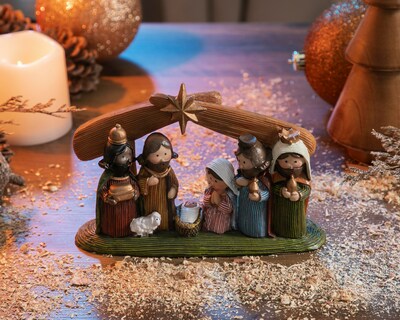 Foto 4 | Figura Decorativa Nacimiento de Navidad de Poliresina