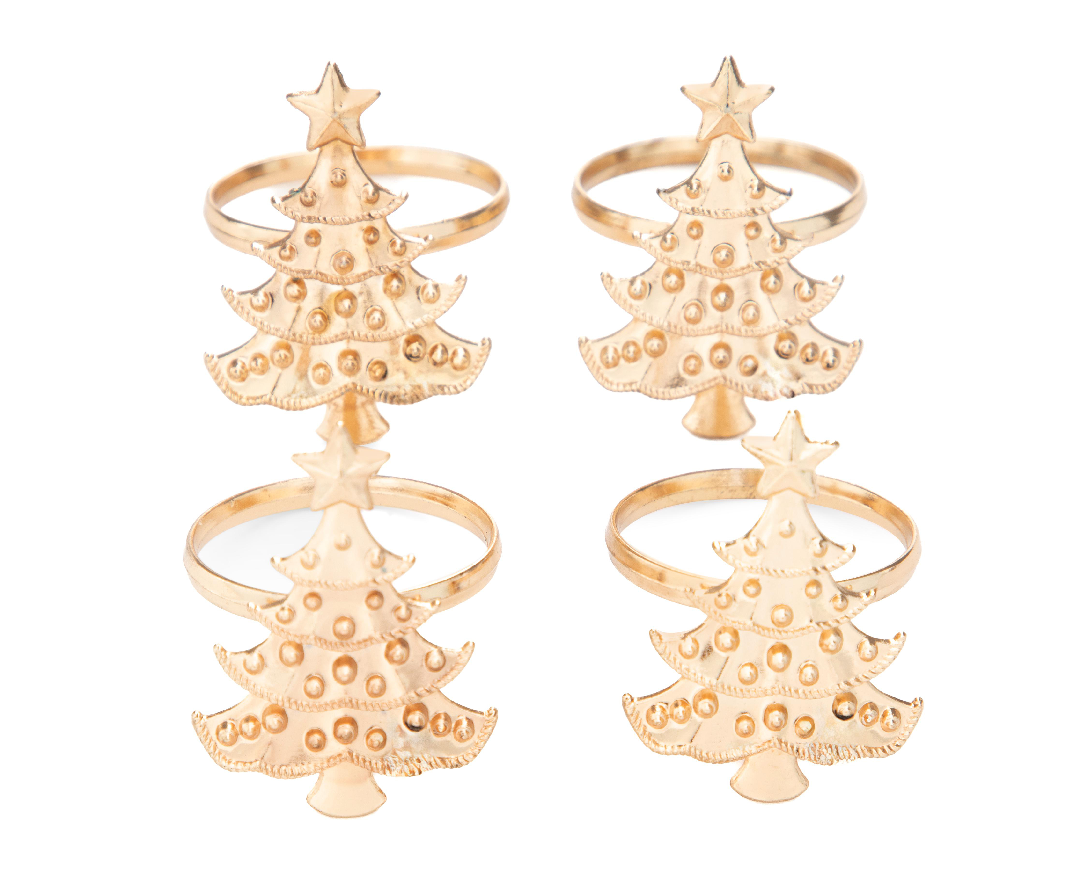 Foto 2 pulgar | Anillos para Servilleta de Navidad Pine Set de Plástico 4 Piezas
